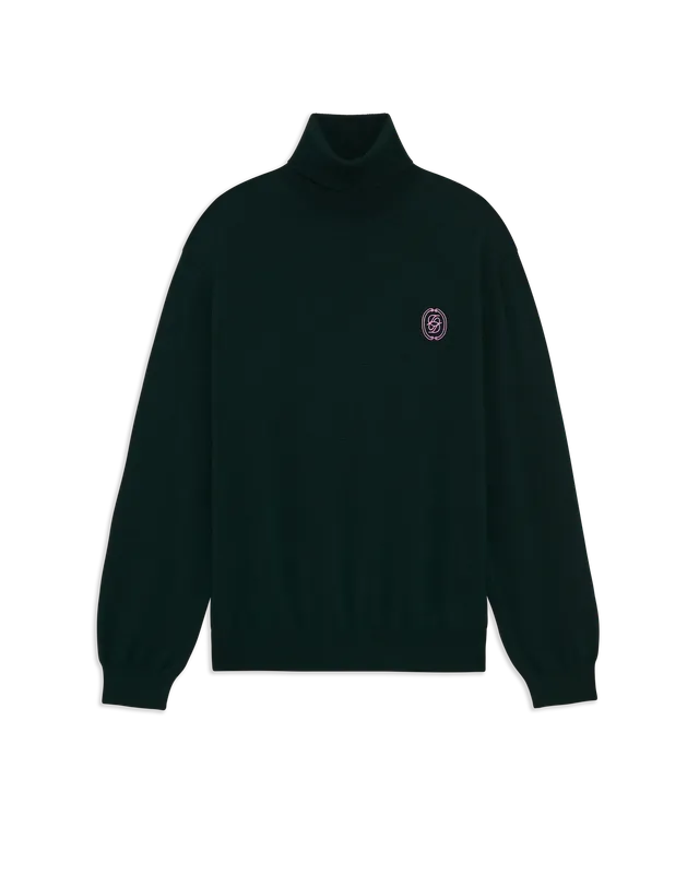 Drôle De Monsieur D Mirror Rollkragenpullover Dunkelgrün Wolle