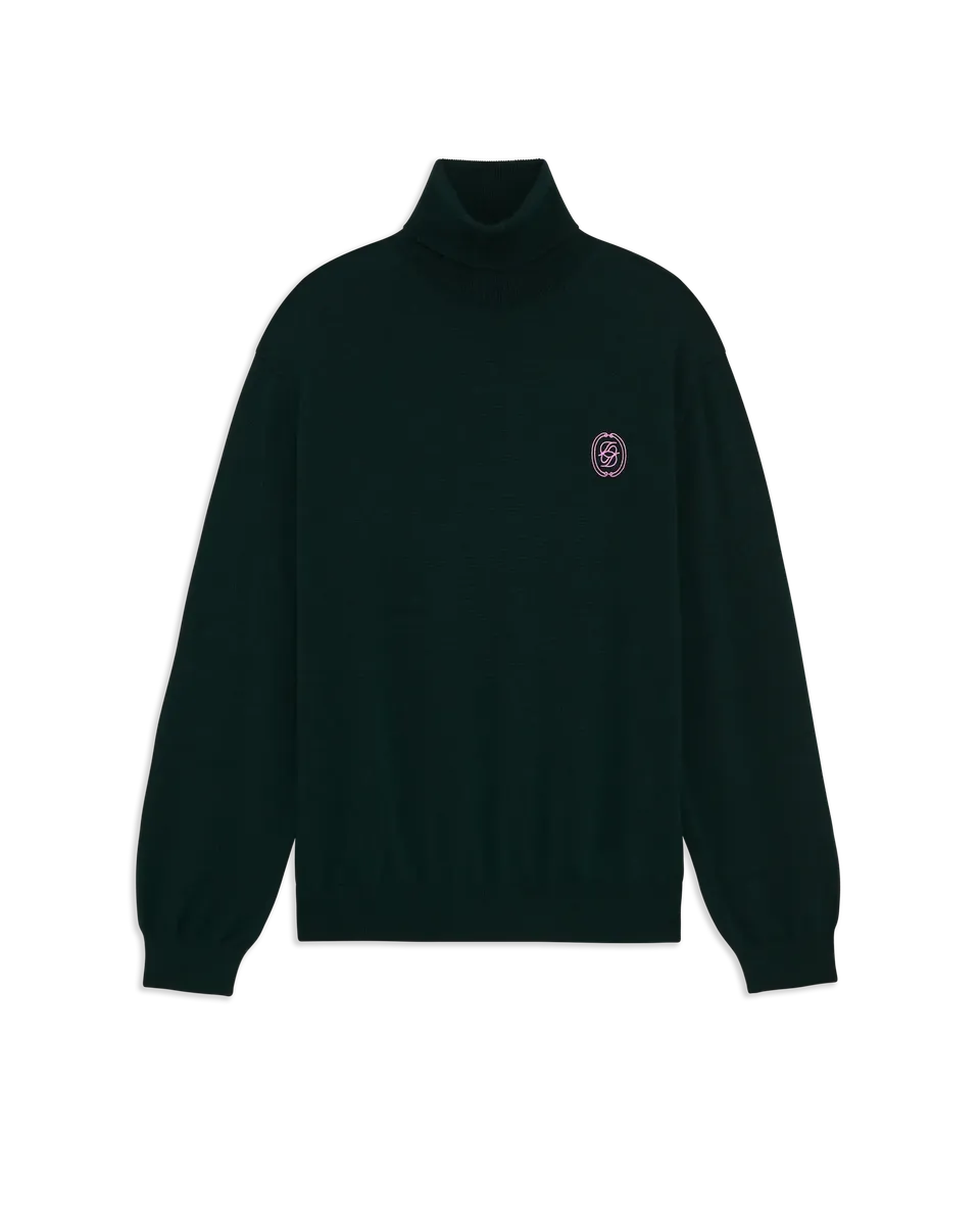 Drôle De Monsieur D Mirror Rollkragenpullover Dunkelgrün Wolle