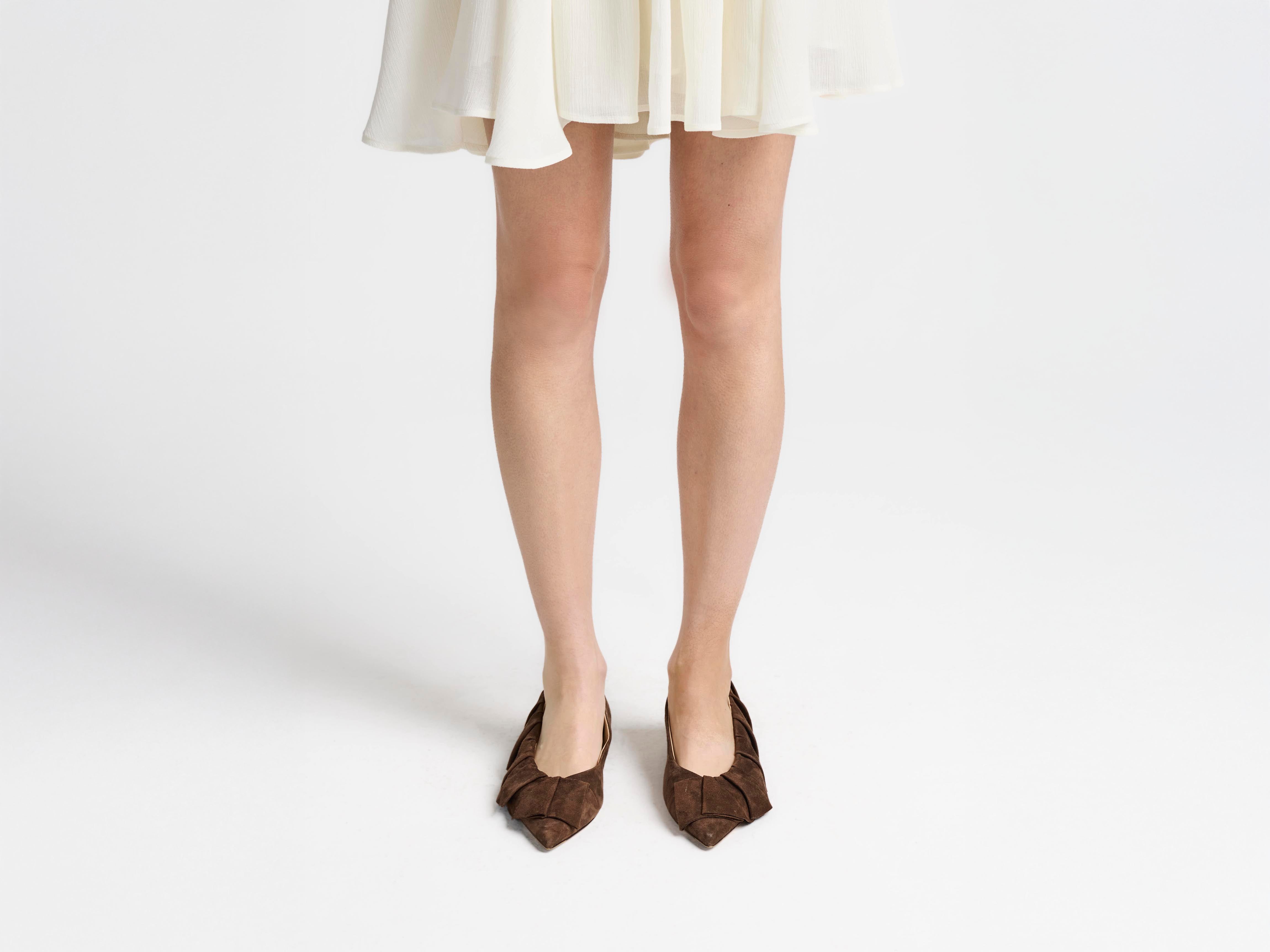 J.W.Anderson Ruffle Ballerina Braun Wildleder
