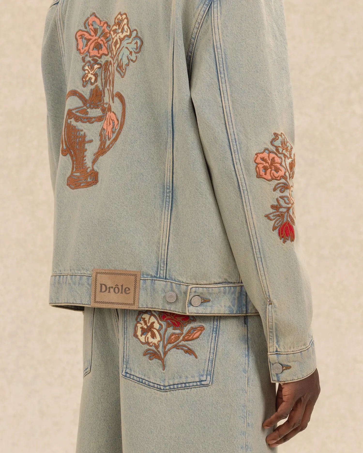 Drôle De Monsieur Veste Denim Dusty Brodée Jeansjacke dusty Stickerei