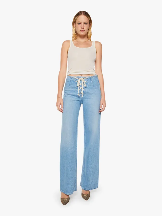 Mother Snacks Laced Up Smoothie Sneak Jeans Munchies hellblau