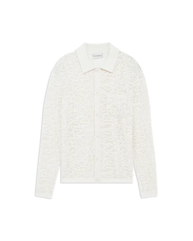 Drôle De Monsieur Lace Strickpolo offwhite Wolle