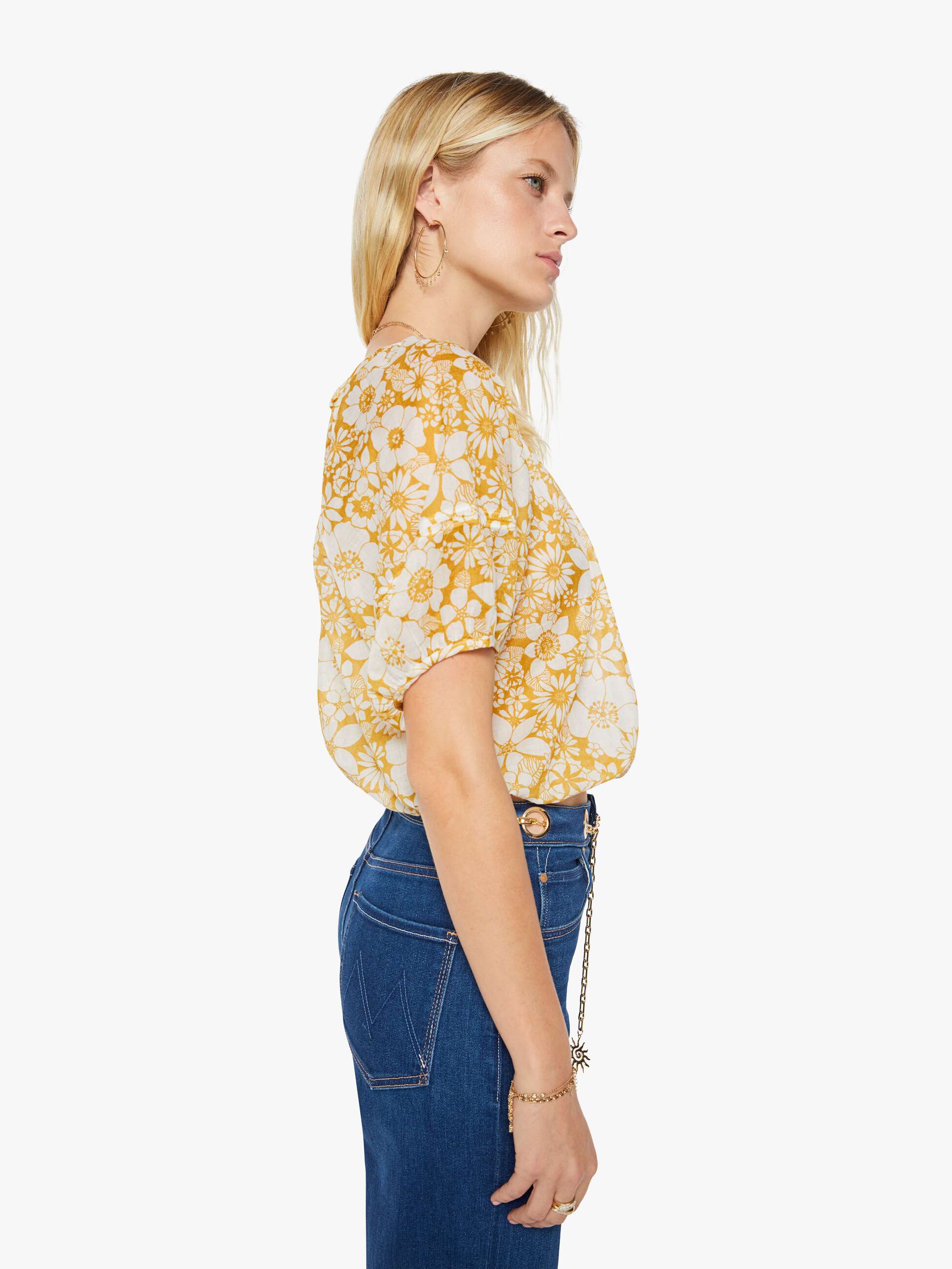 Mother The Party In The Back Shirt Bluse Floral Notes Baumwolle