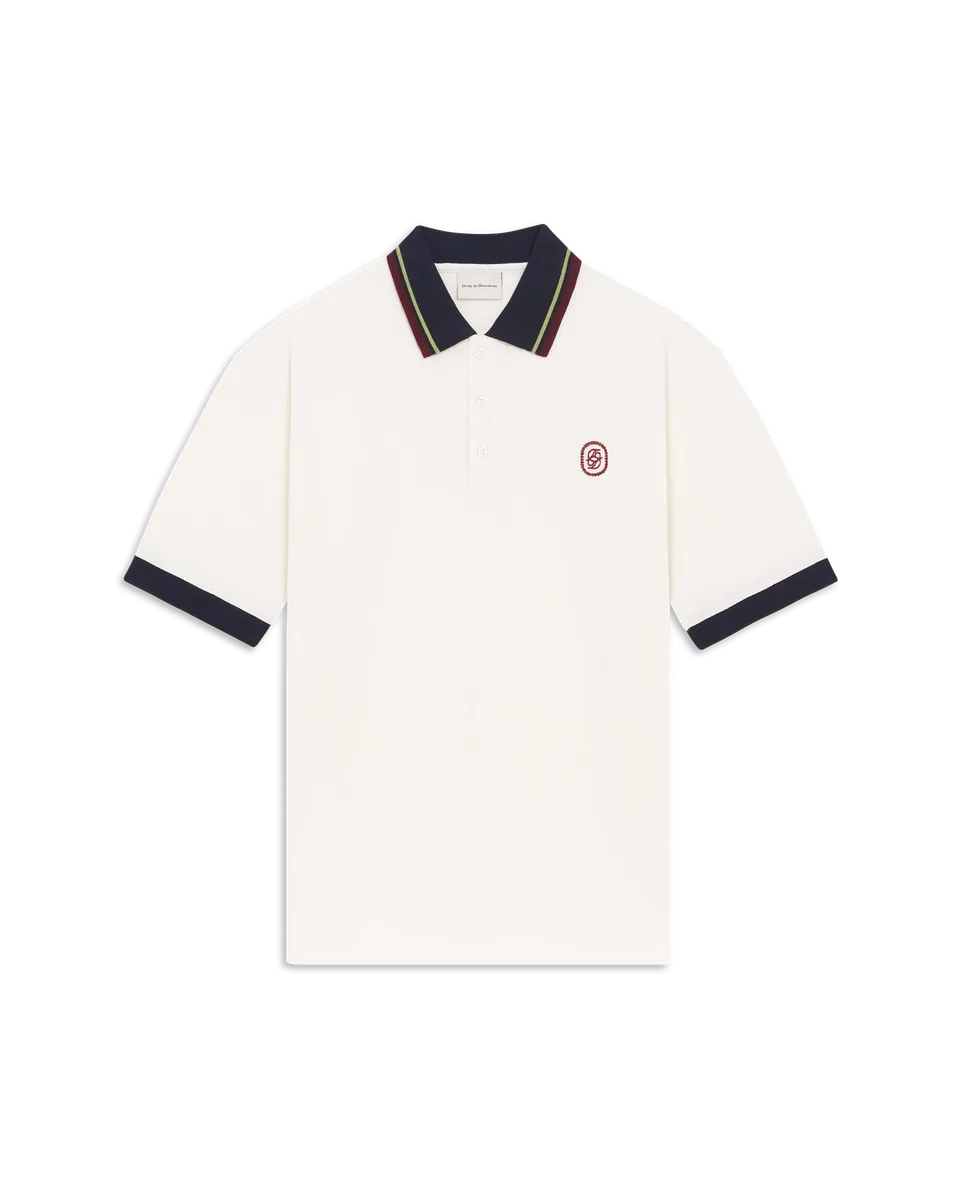 Drôle De Monsieur D Mirror Polo Polo Off White Baumwolle