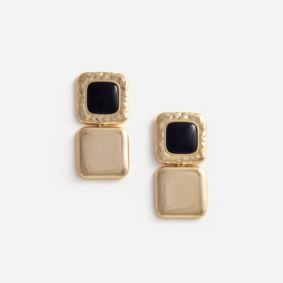 Self Portrait Mottled Gold Black Ohrringe schwarz gold