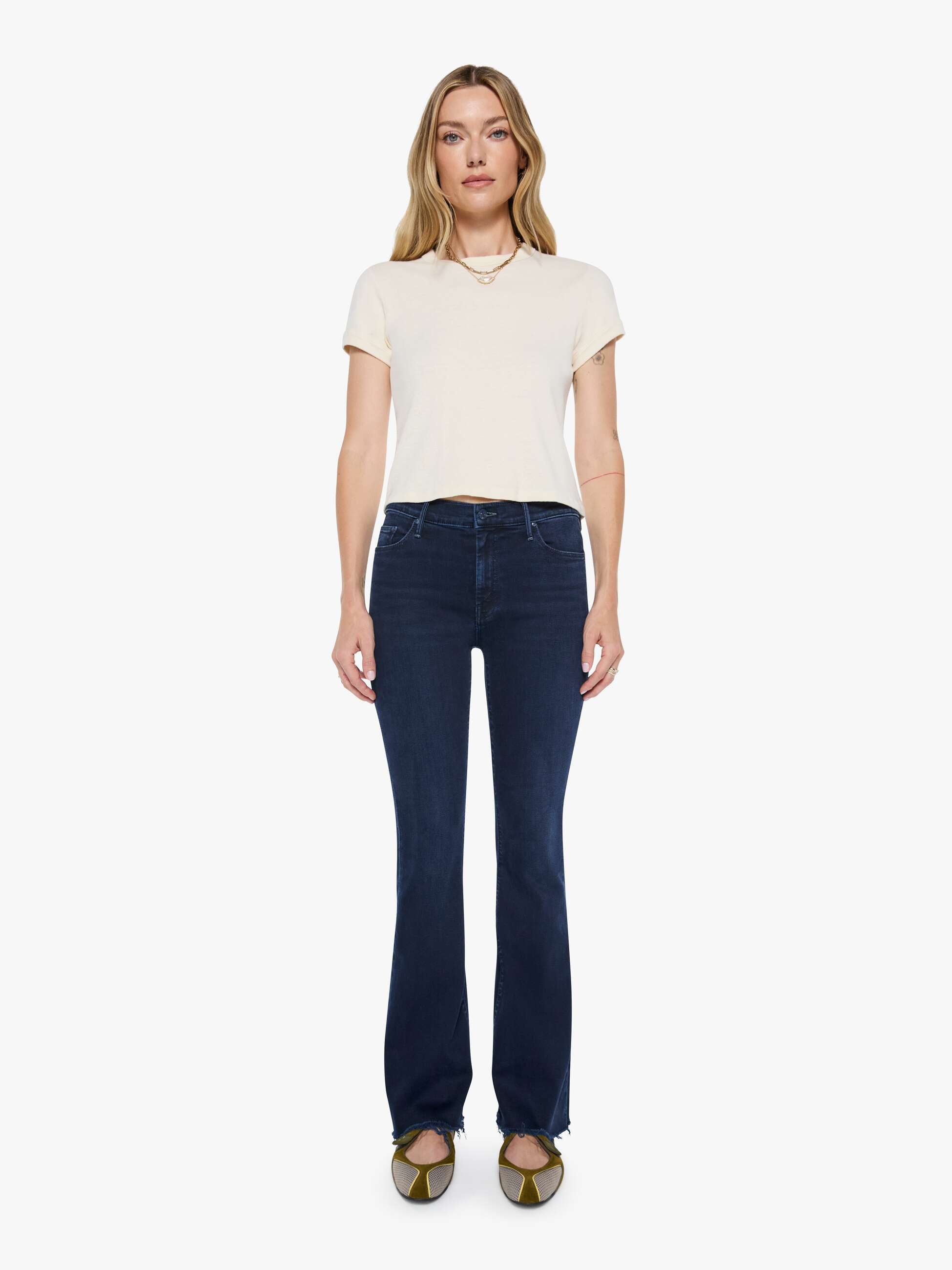 Mother Weekender Fray Flare Jeans Chip On My Shoulder