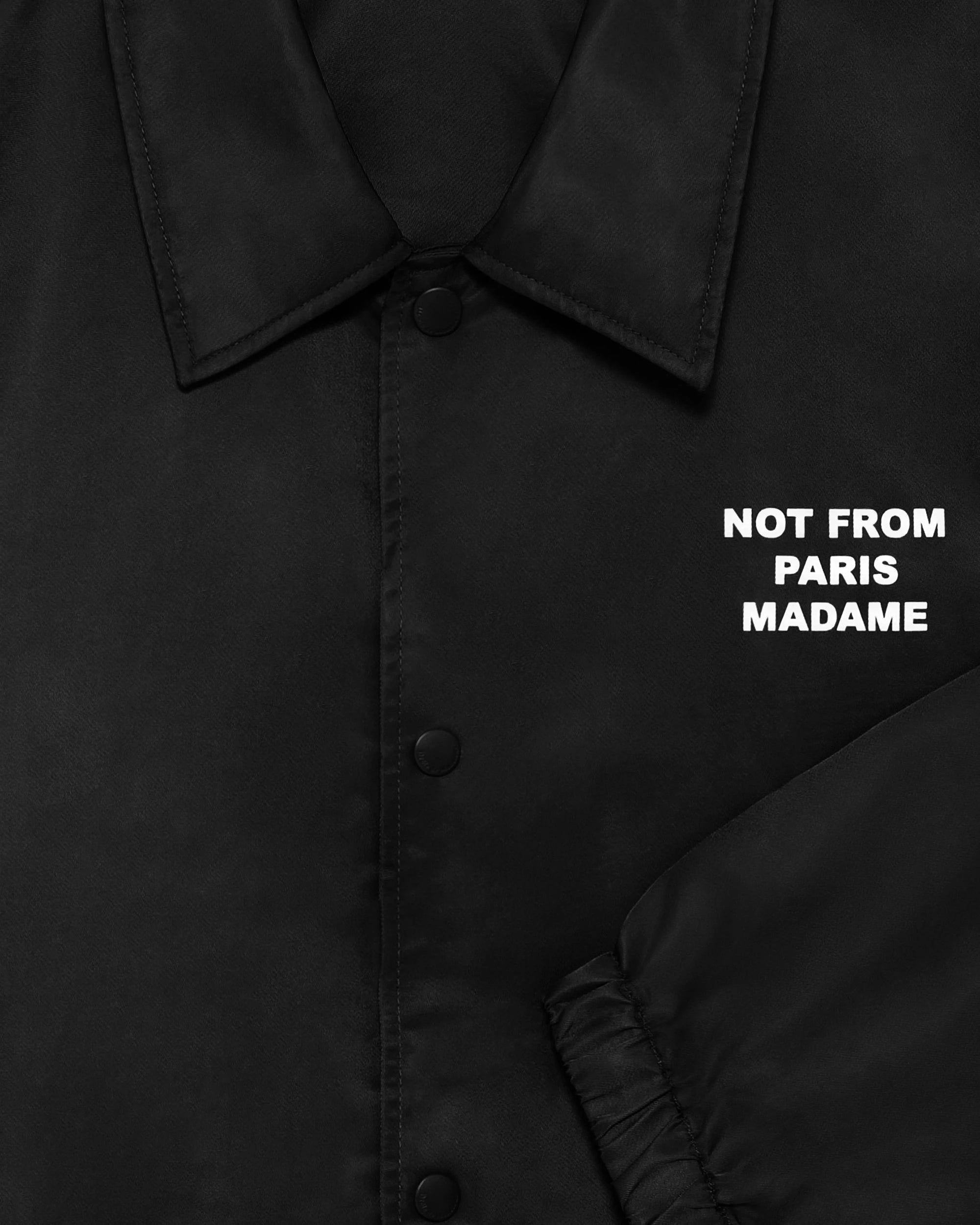 Drôle De Monsieur Veste Slogan Jacke Schwarz Nylon Wasserabweisend