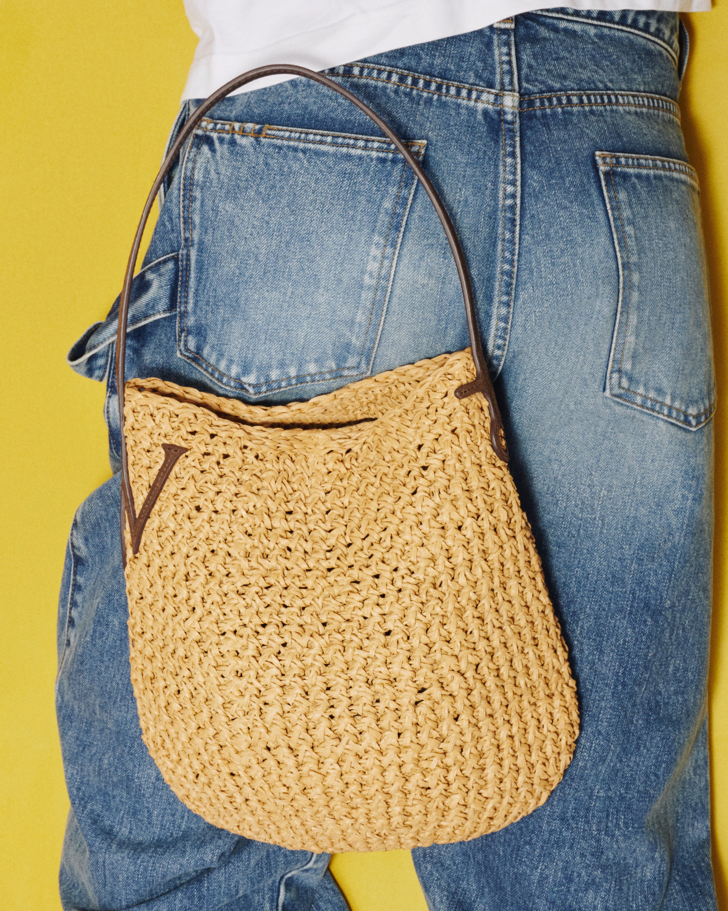 J.W.Anderson Small Bulb Bag Tasche natur-braun Raffia