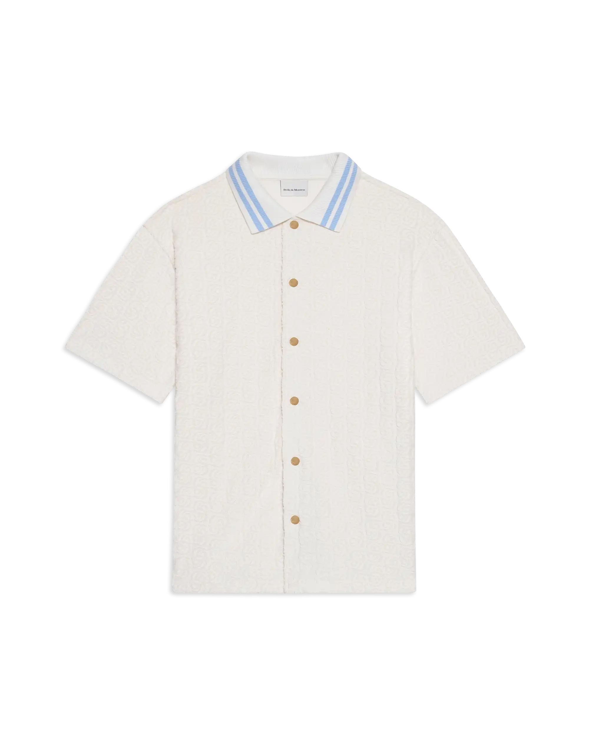 Drôle De Monsieur Chemise Monogramme Hemd Off White Kurzarm