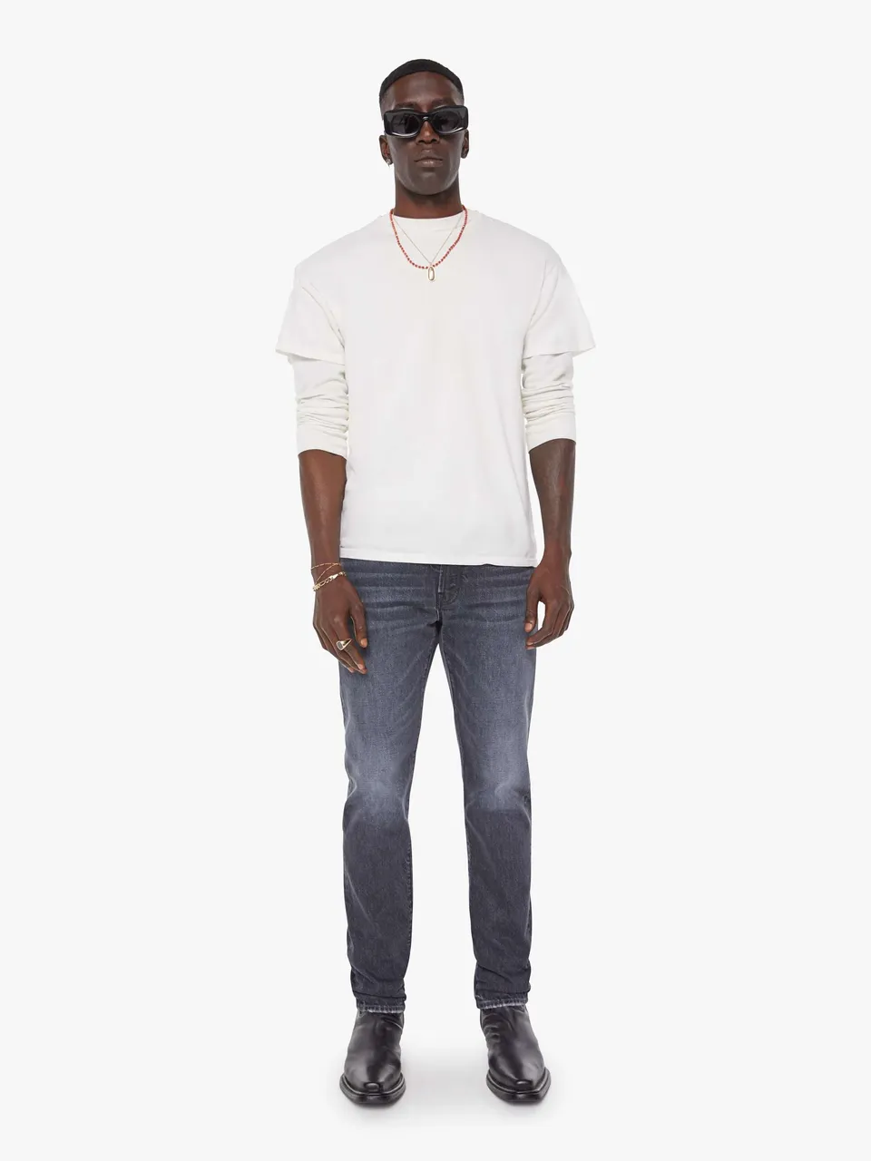 Mother Denim The Mega Neat Jeans Schwarz Baumwolle