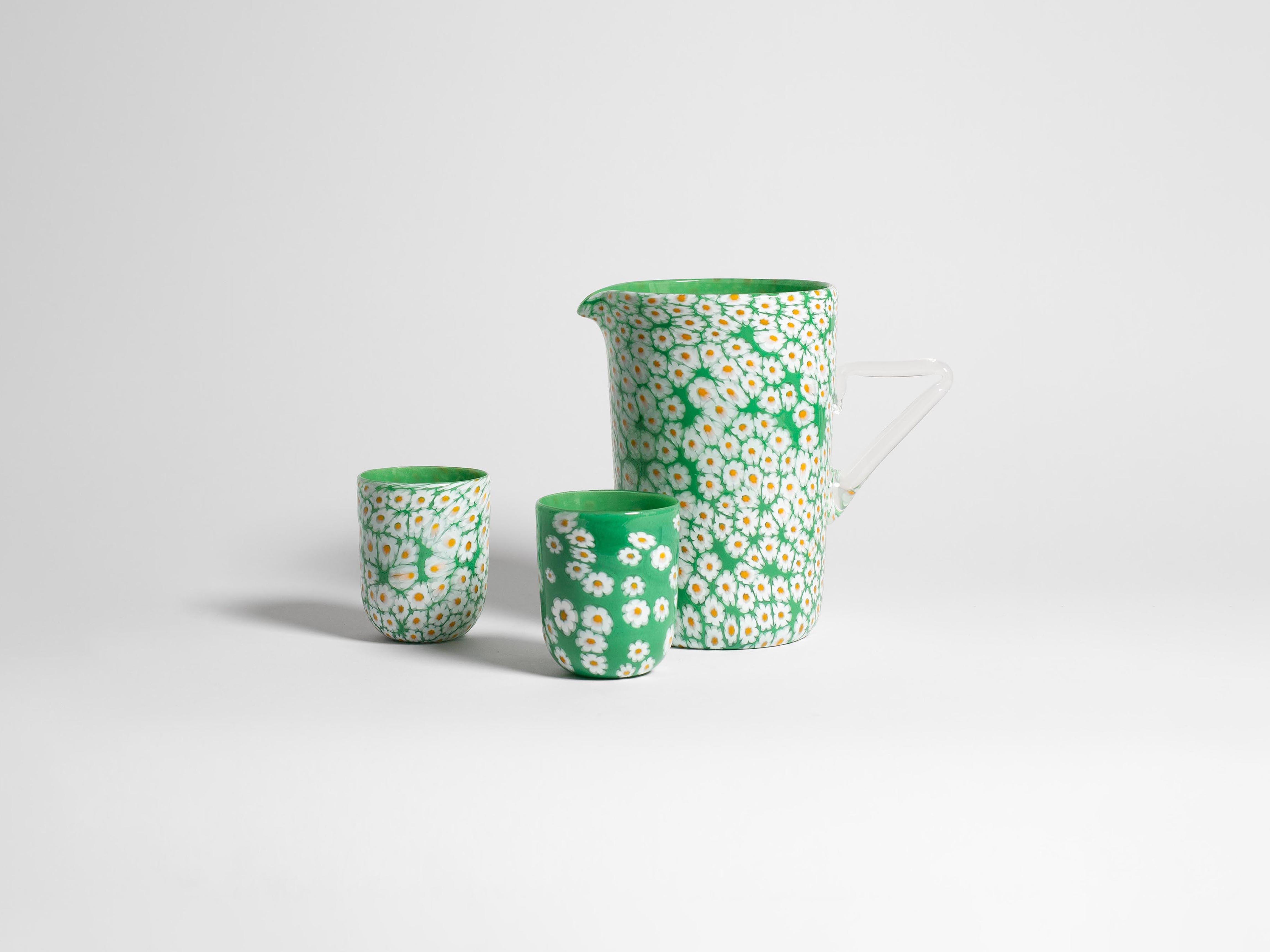 J.W.Anderson Full Murrina Glas Grün-Weiß Murano