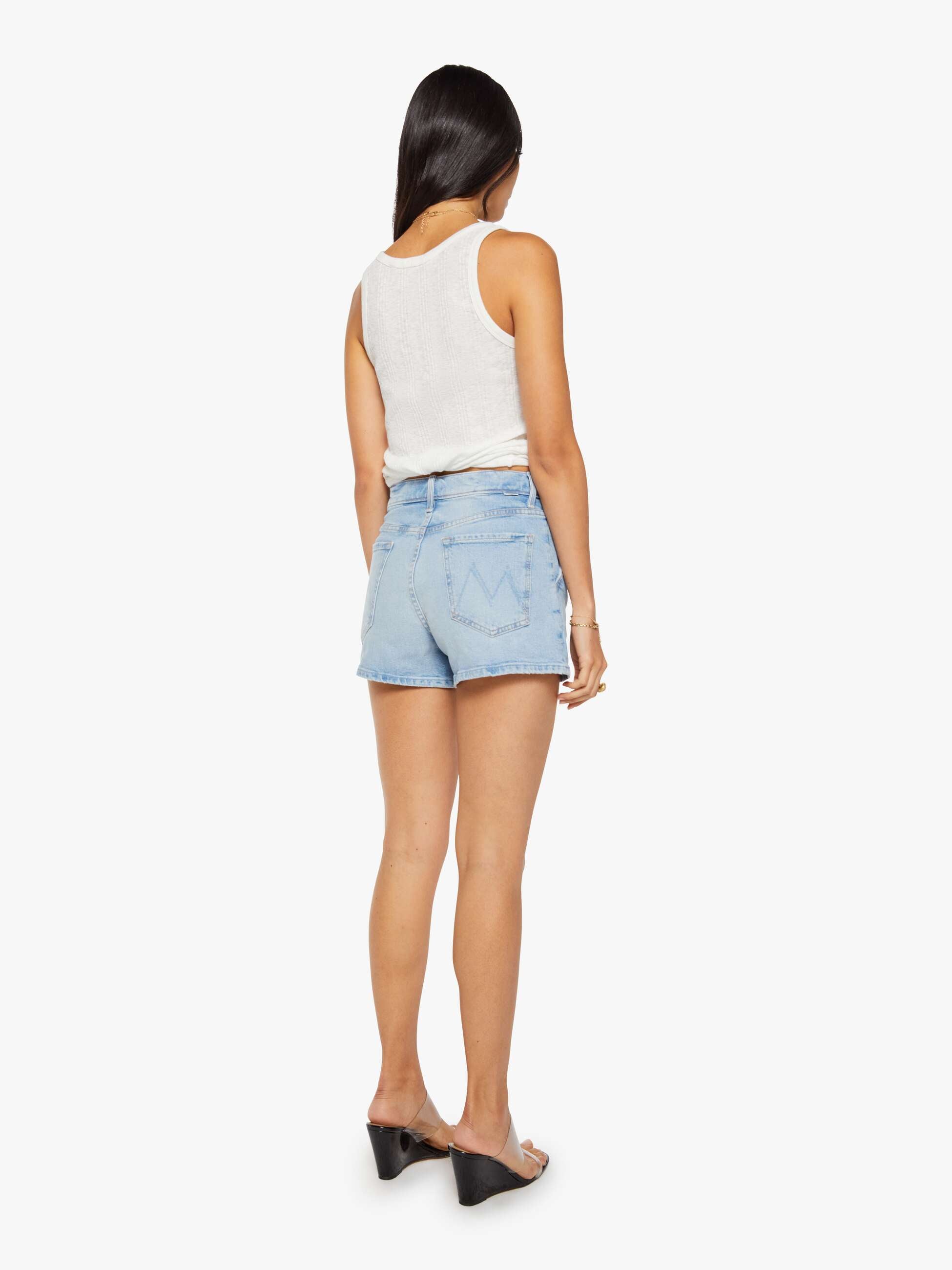 Mother The Pleated Rambler Prep Short Shorts Fringe Benefits Hellblau