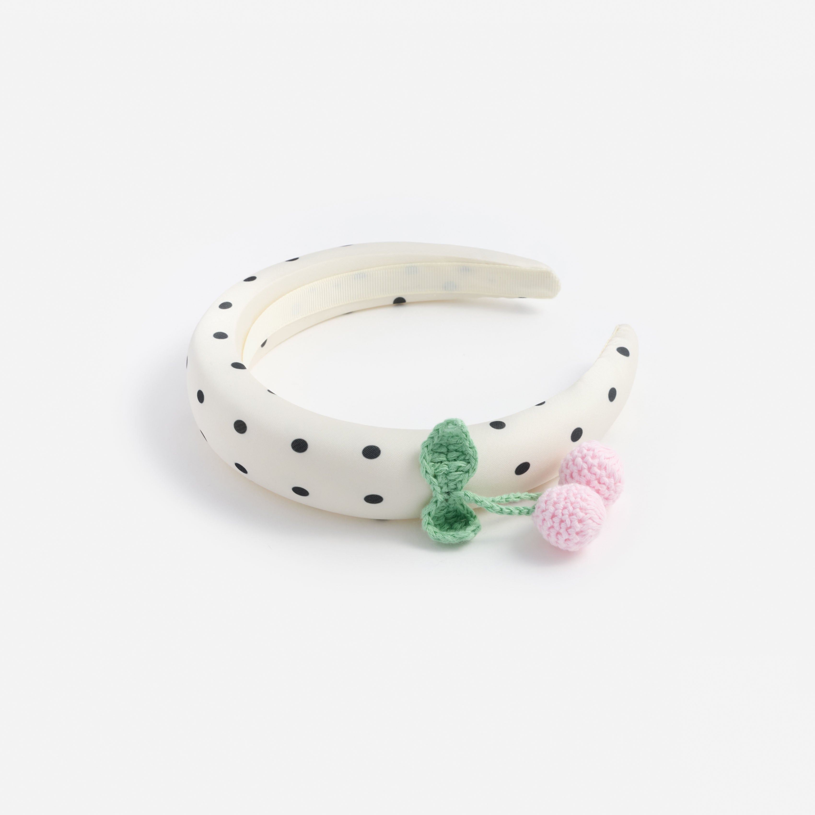 Self Portrait Cherry Headband Satin Creme Kirschen One Size