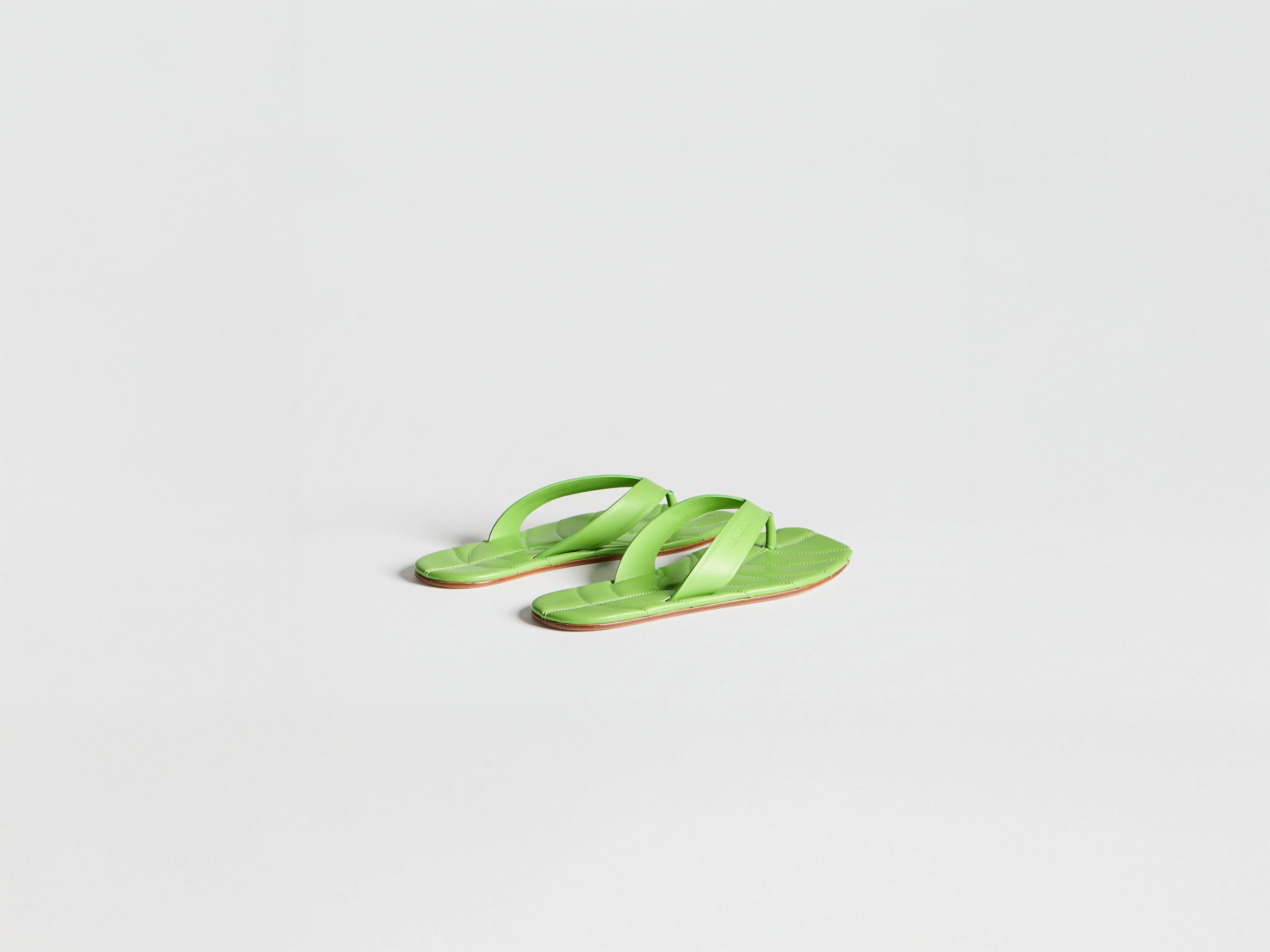 J.W.Anderson Shoes Leaf Slides Pantoletten Lime Leder
