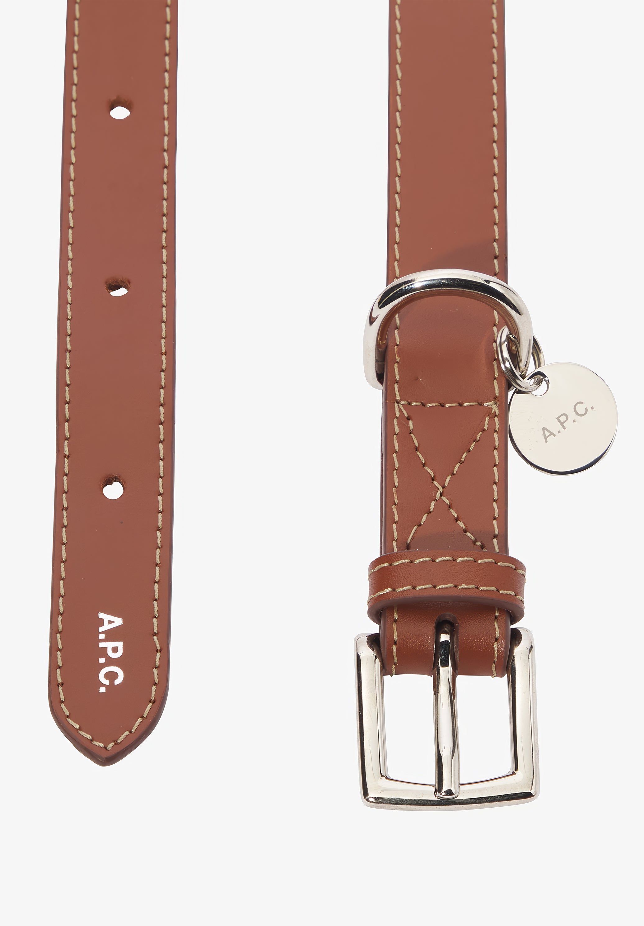 A.P.C. Toutou Hundehalsband Leder braun T1 verstellbar