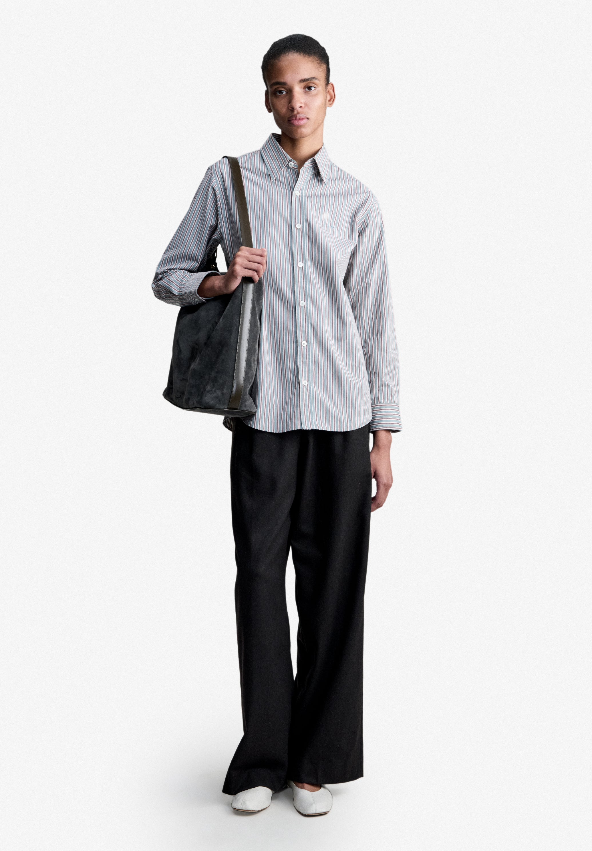 A.P.C. Blaues gestreiftes Hemd Popelinehemd gestreift