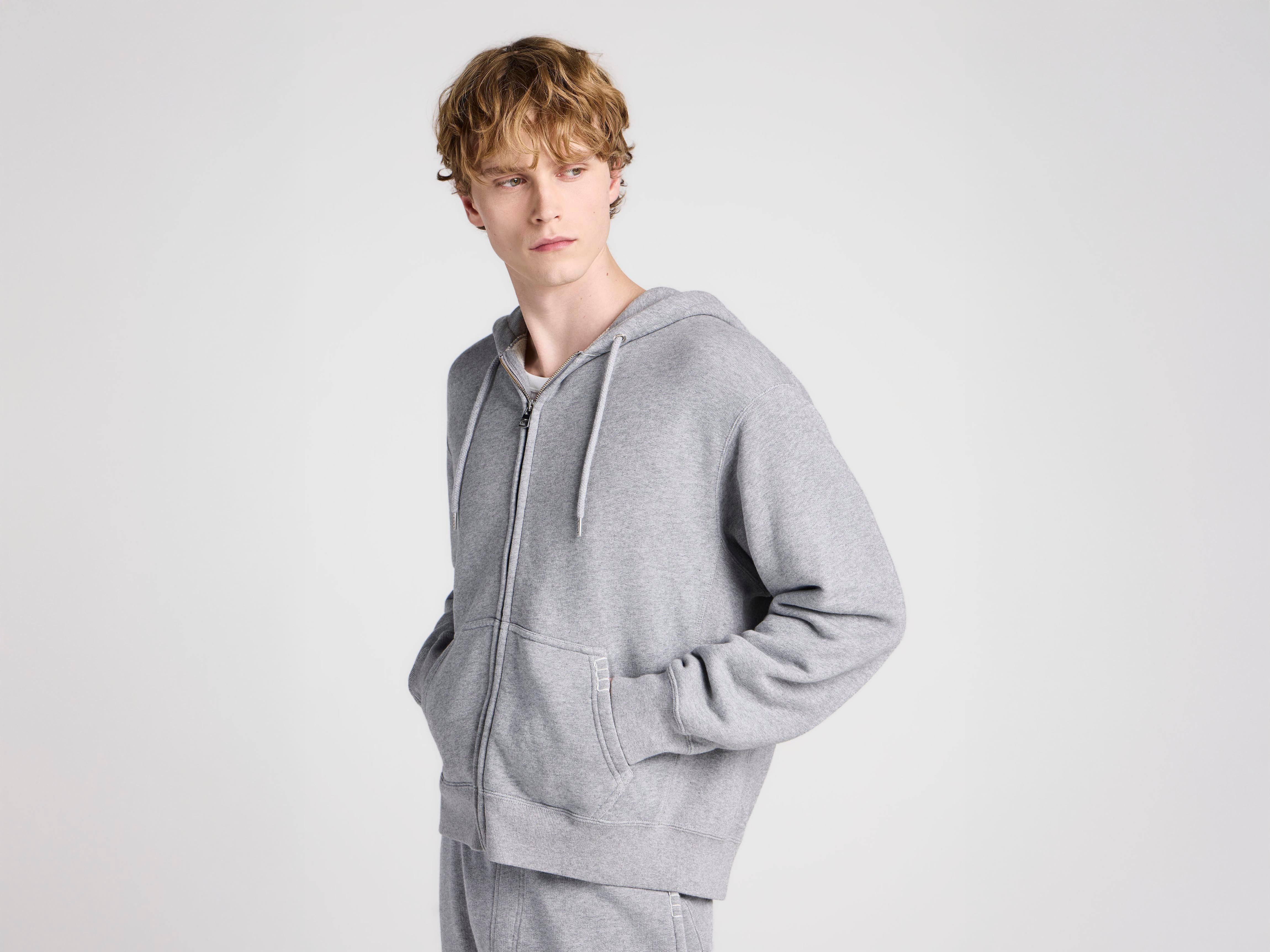 J.W.Anderson Hoodies Front Zip Hoodie graumeliert