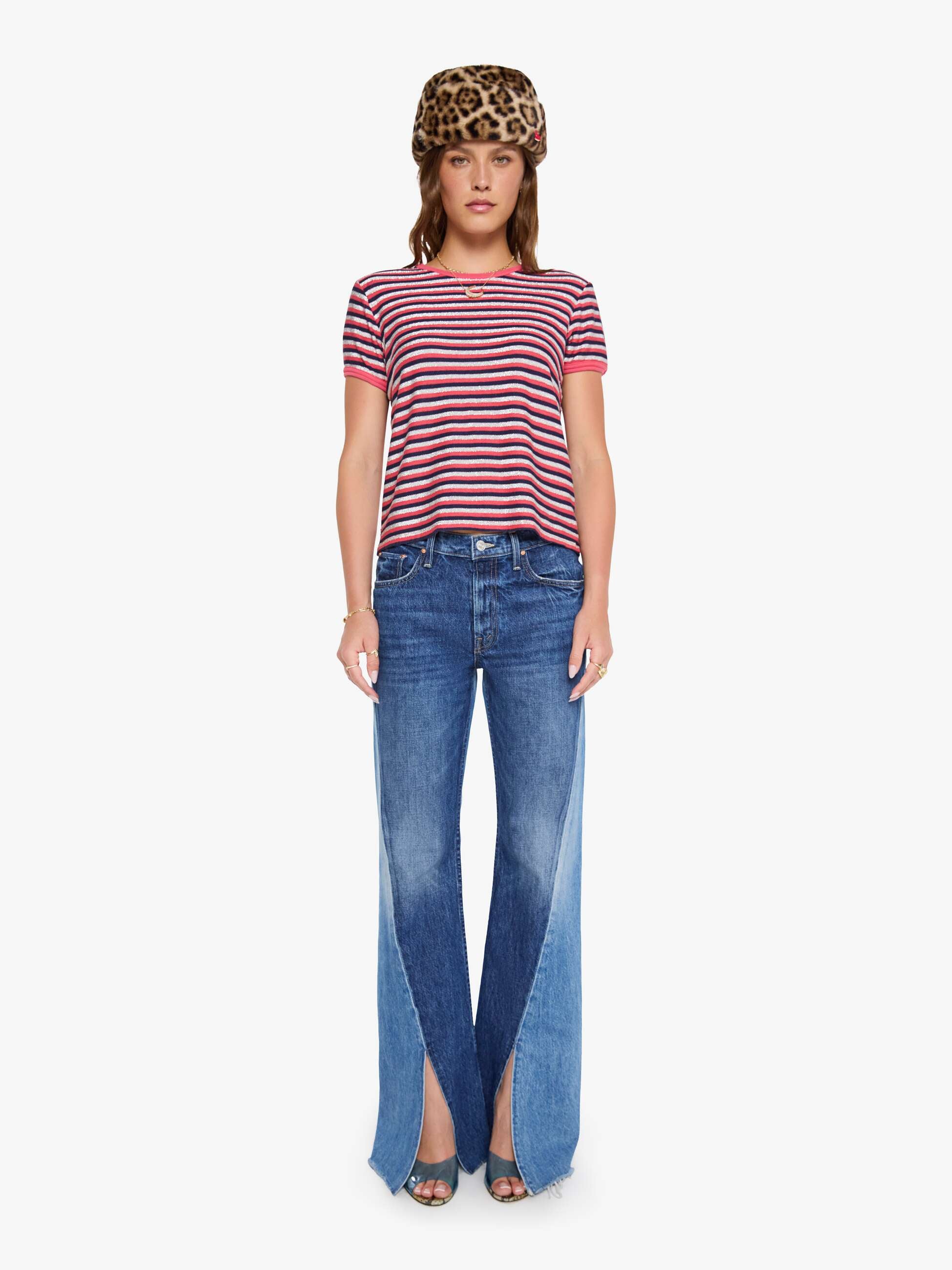 Mother Lil Goodie Ringer T-Shirt Pink Stripe Streifen