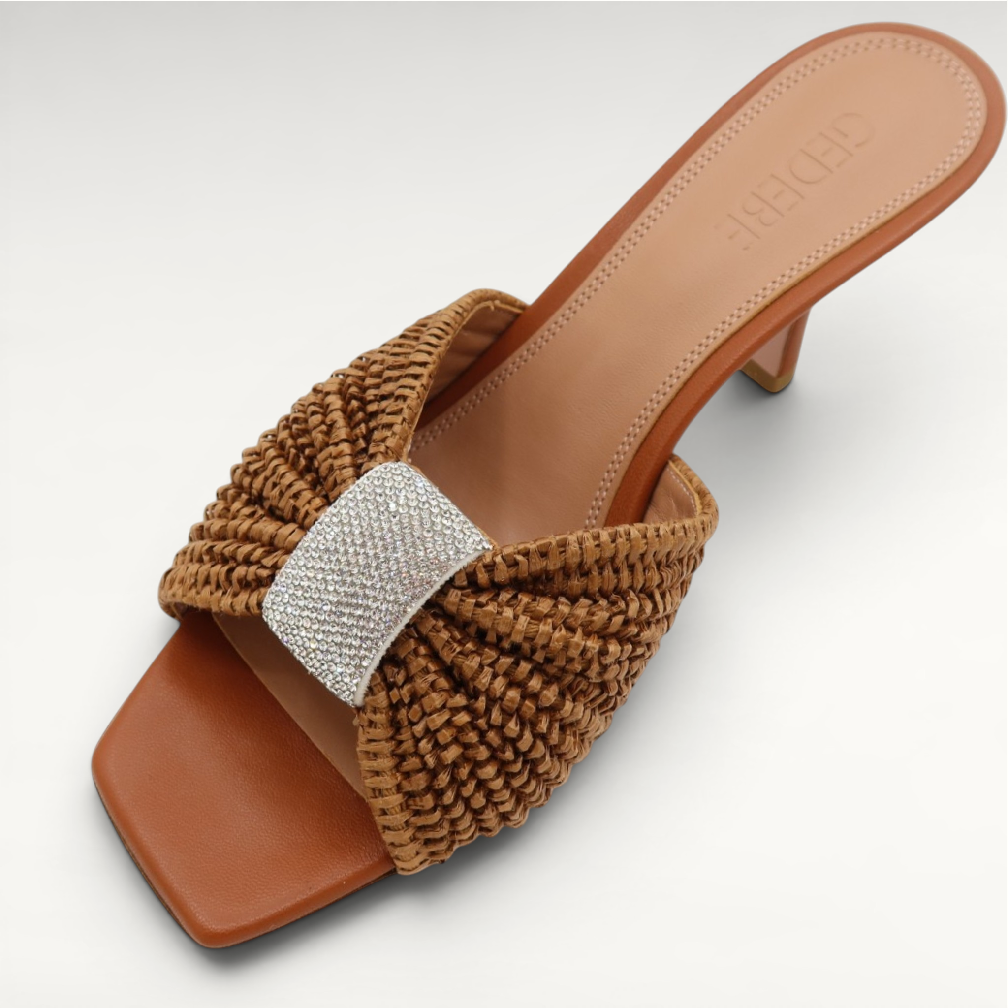 Gedebe Nora Mule Mules Raffia mit Echtleder