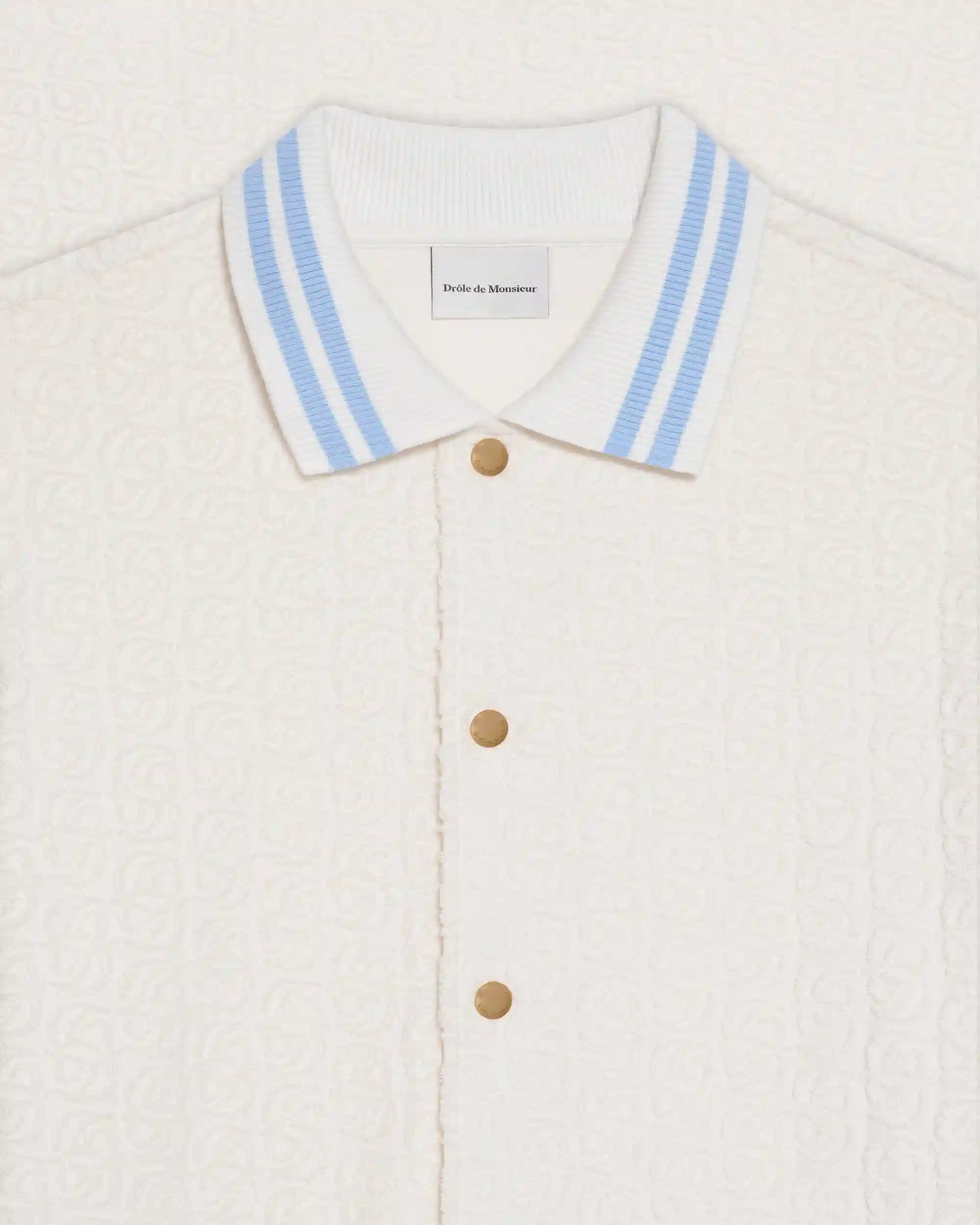 Drôle De Monsieur Chemise Monogramme Hemd Off White Kurzarm
