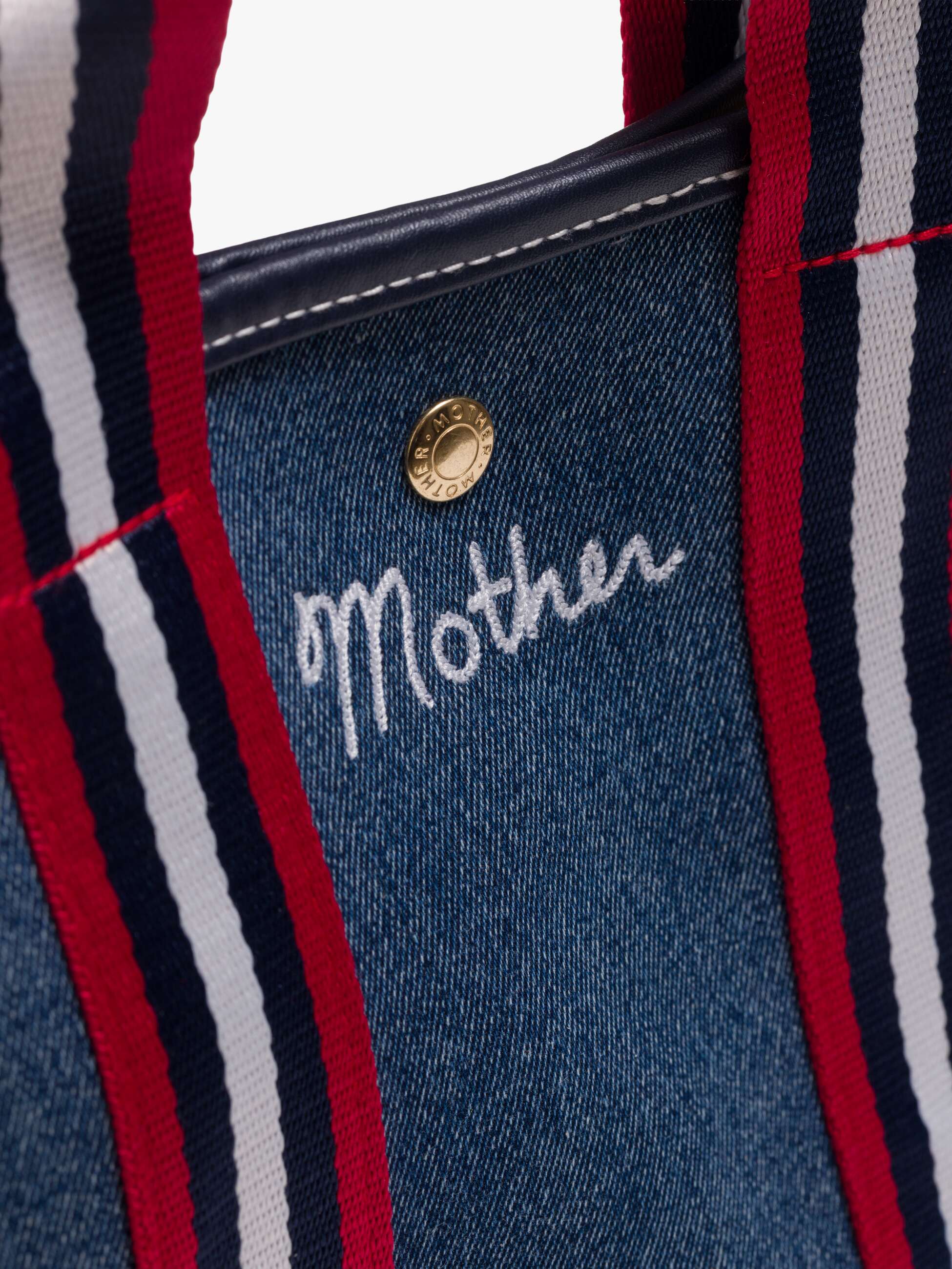 Mother The Mini Everywhere Tote Malibu Blue Denim Baumwolle