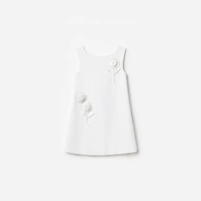 Self Portrait White Crepe Sequin Flower Kleid Weiß 5/6 Jahre