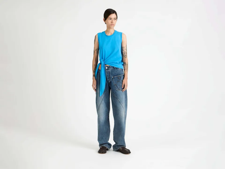J.W.Anderson Hem Knot Tank Top hellblau Jersey