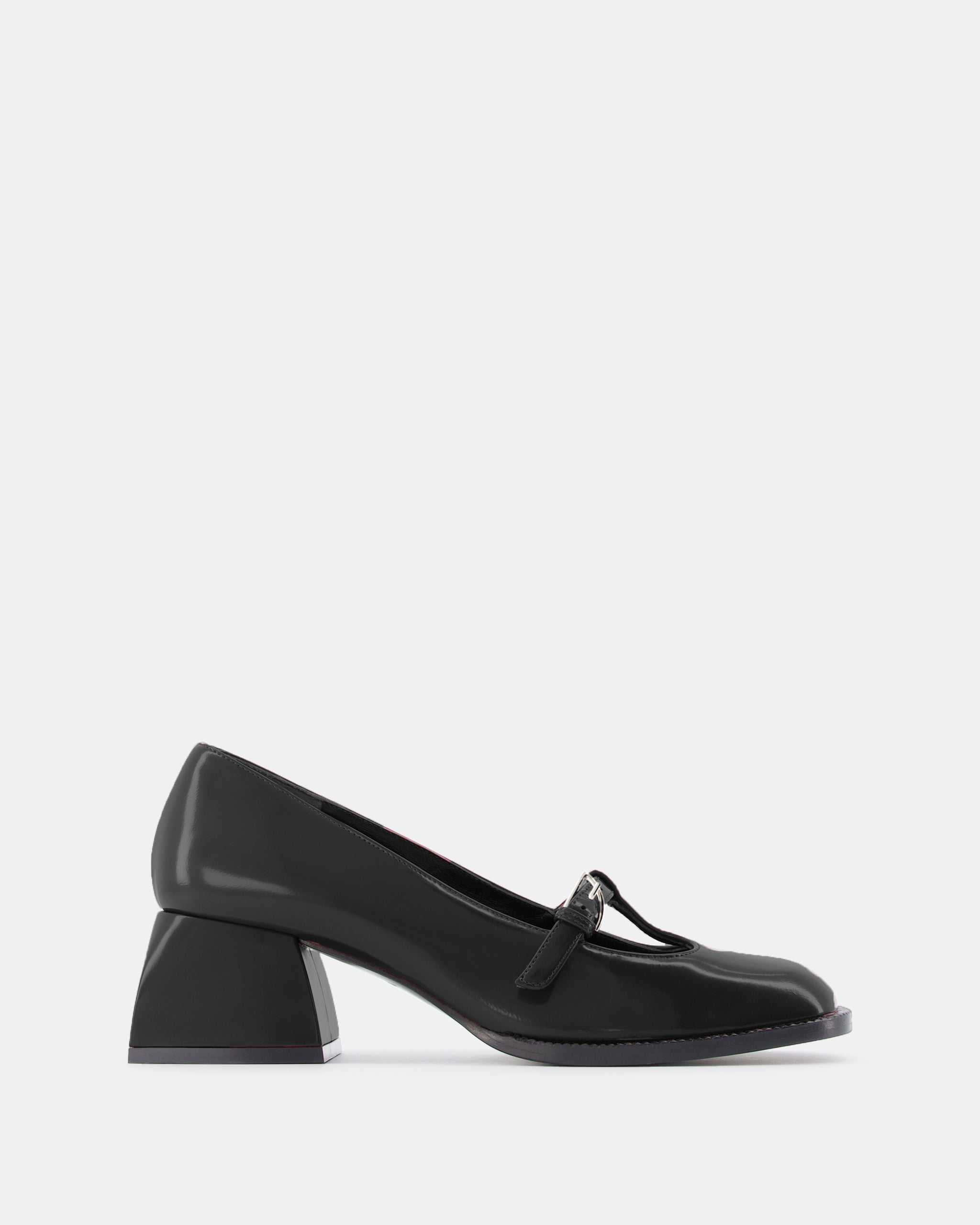 Nodaleto Bulla Bobby 50 Black Glassed Pumps 5cm Leder