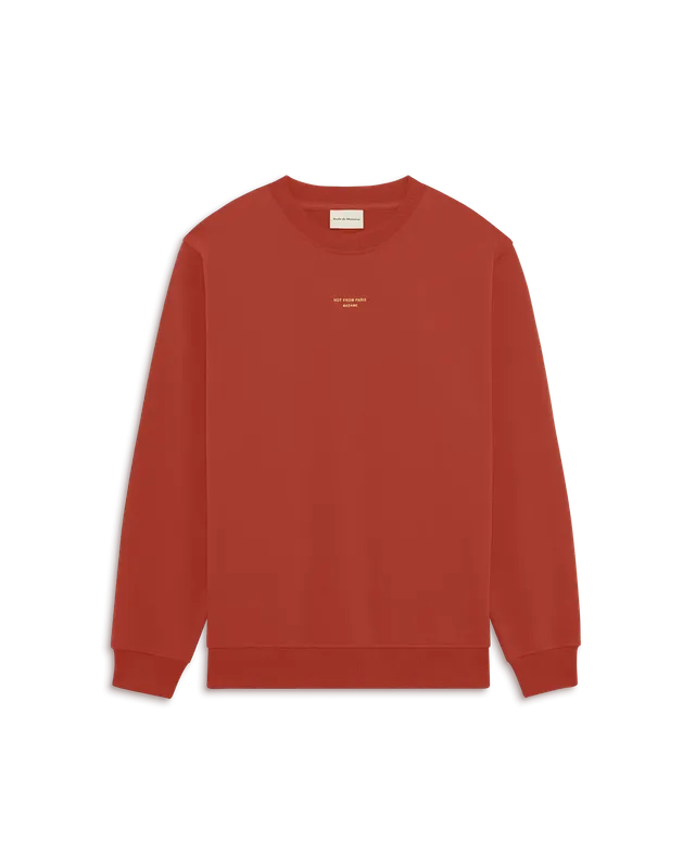 Drôle De Monsieur Sweatshirt Slogan Classique Sweatshirt Rot Baumwolle