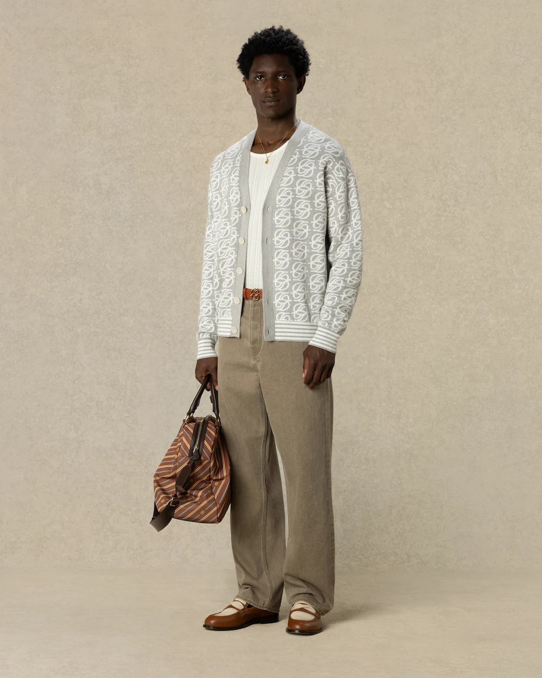 Drôle De Monsieur D Mirror Monogram Cardigan grau Baumwolle