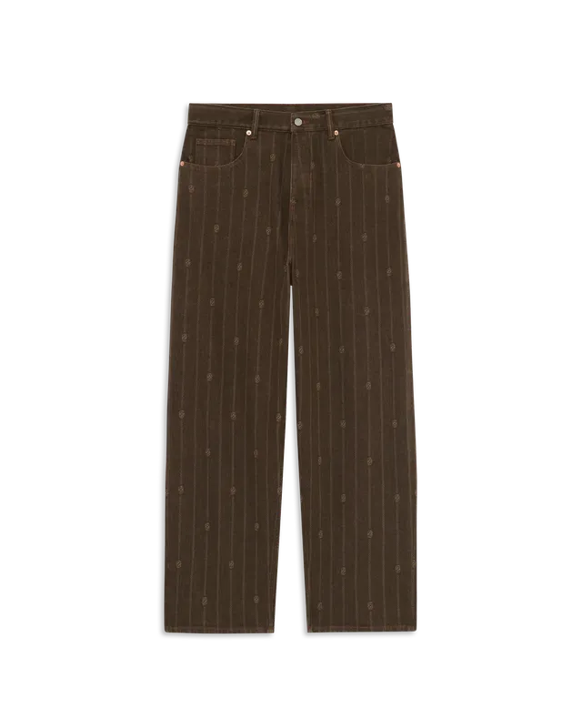 Drôle De Monsieur Monogram Baggy Jeans braun Baumwolle