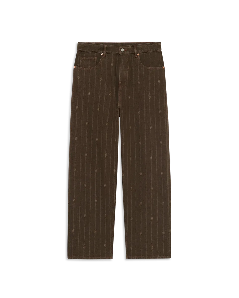 Drôle De Monsieur Monogram Baggy Jeans braun Baumwolle