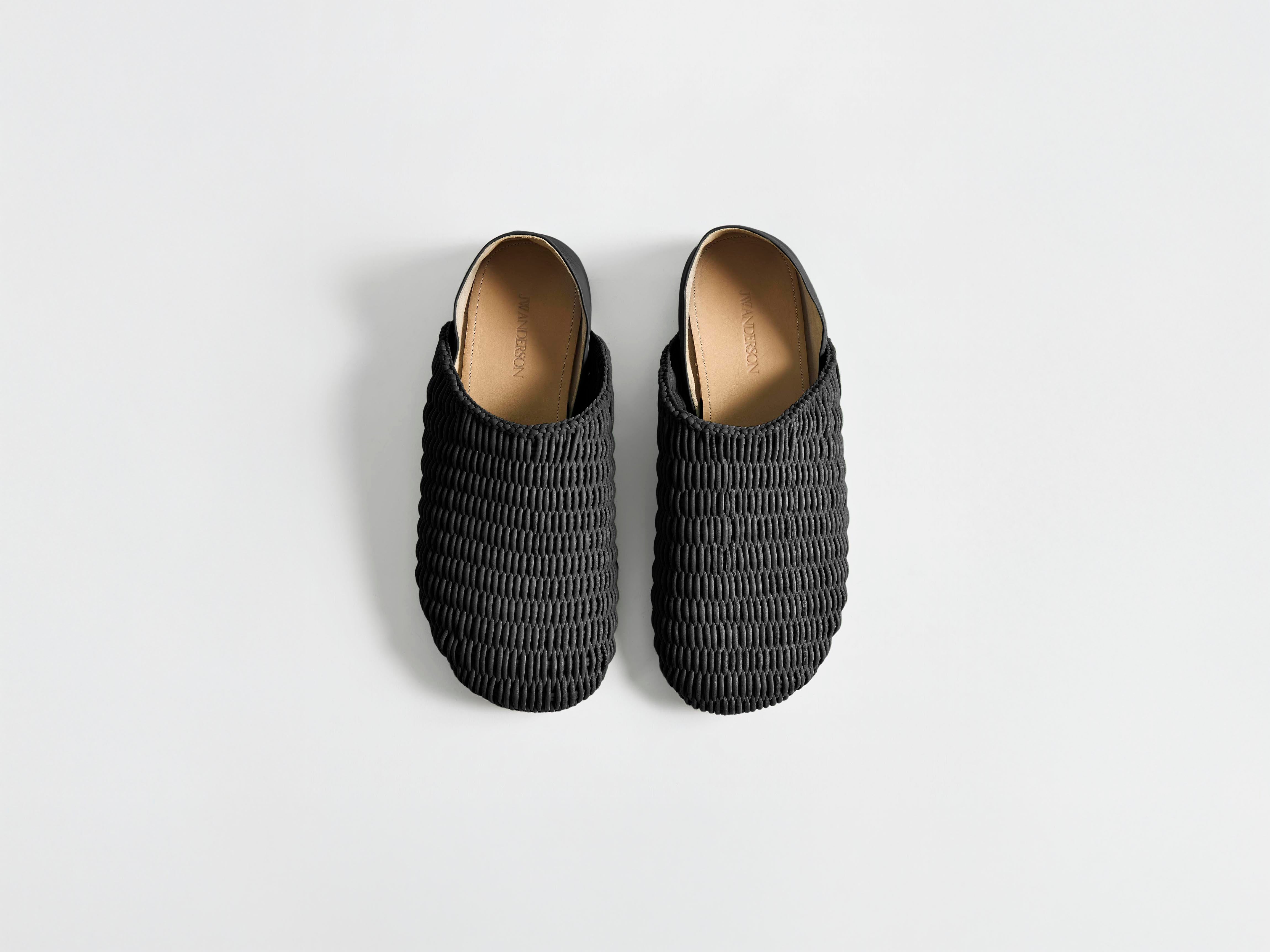 J.W.Anderson Slipper Mules Schwarz geflochten Leder