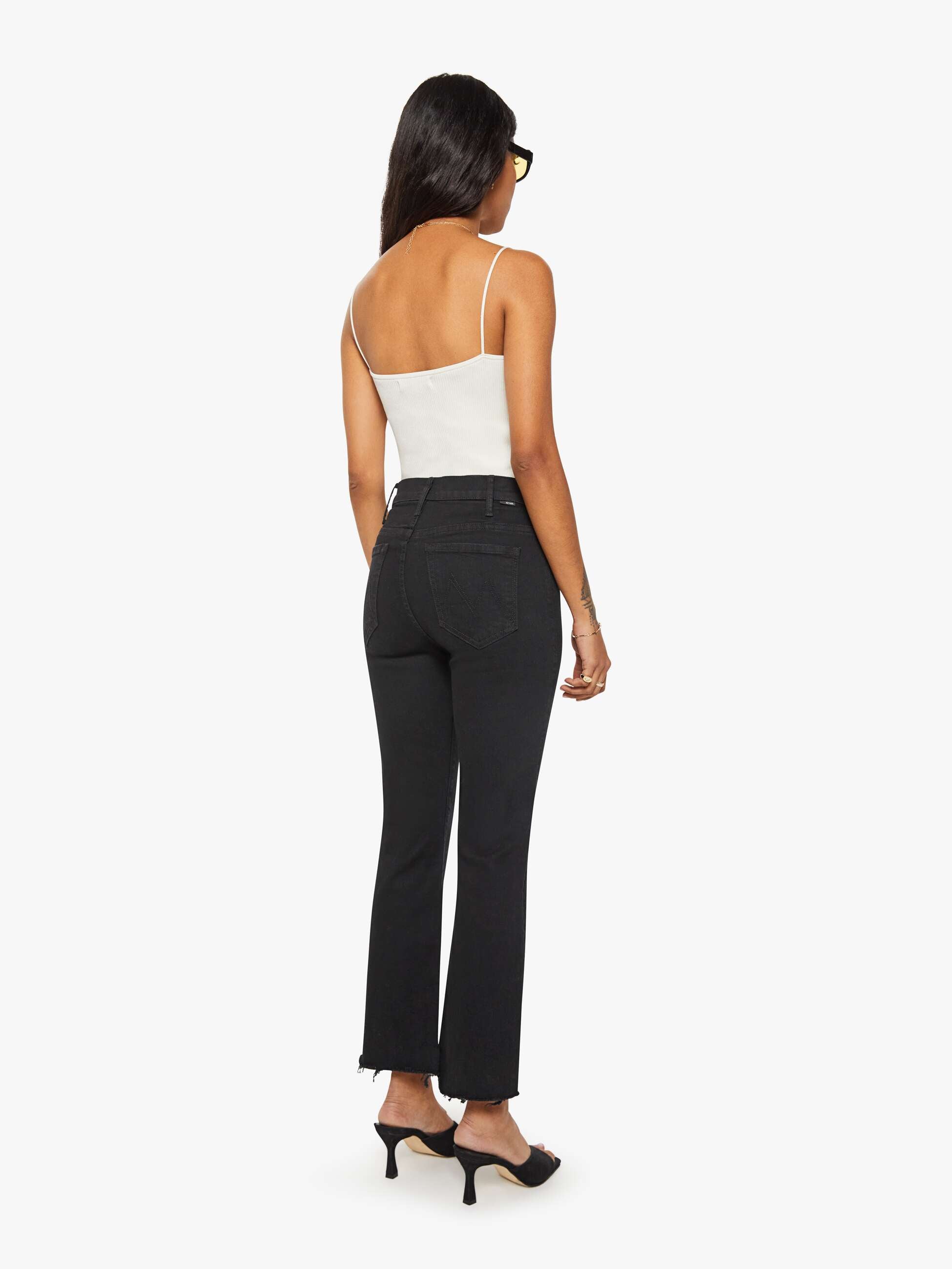 Mother The Lil Hustler Ankle Fray Jeans Schwarz