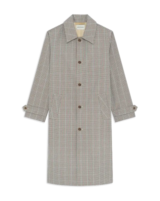 Drôle De Monsieur Manteau à Carreaux Mantel Kariert Dunkelbeige