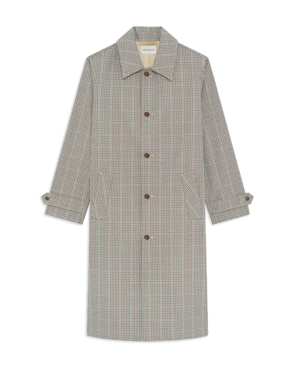 Drôle De Monsieur Manteau à Carreaux Mantel Kariert Dunkelbeige