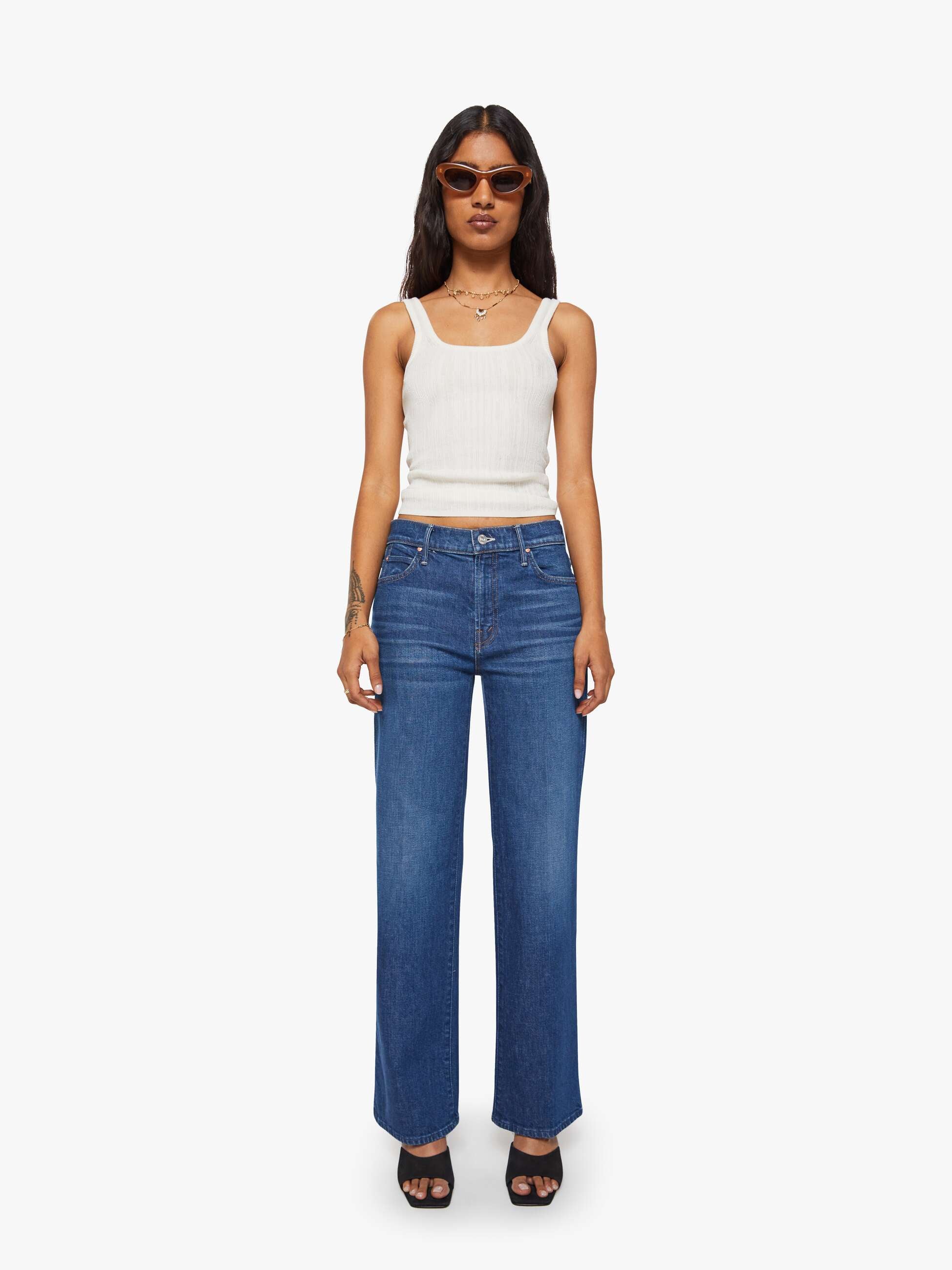 Mother Denim The Lil Kick It Jeans Made In The Shade Dunkelblau