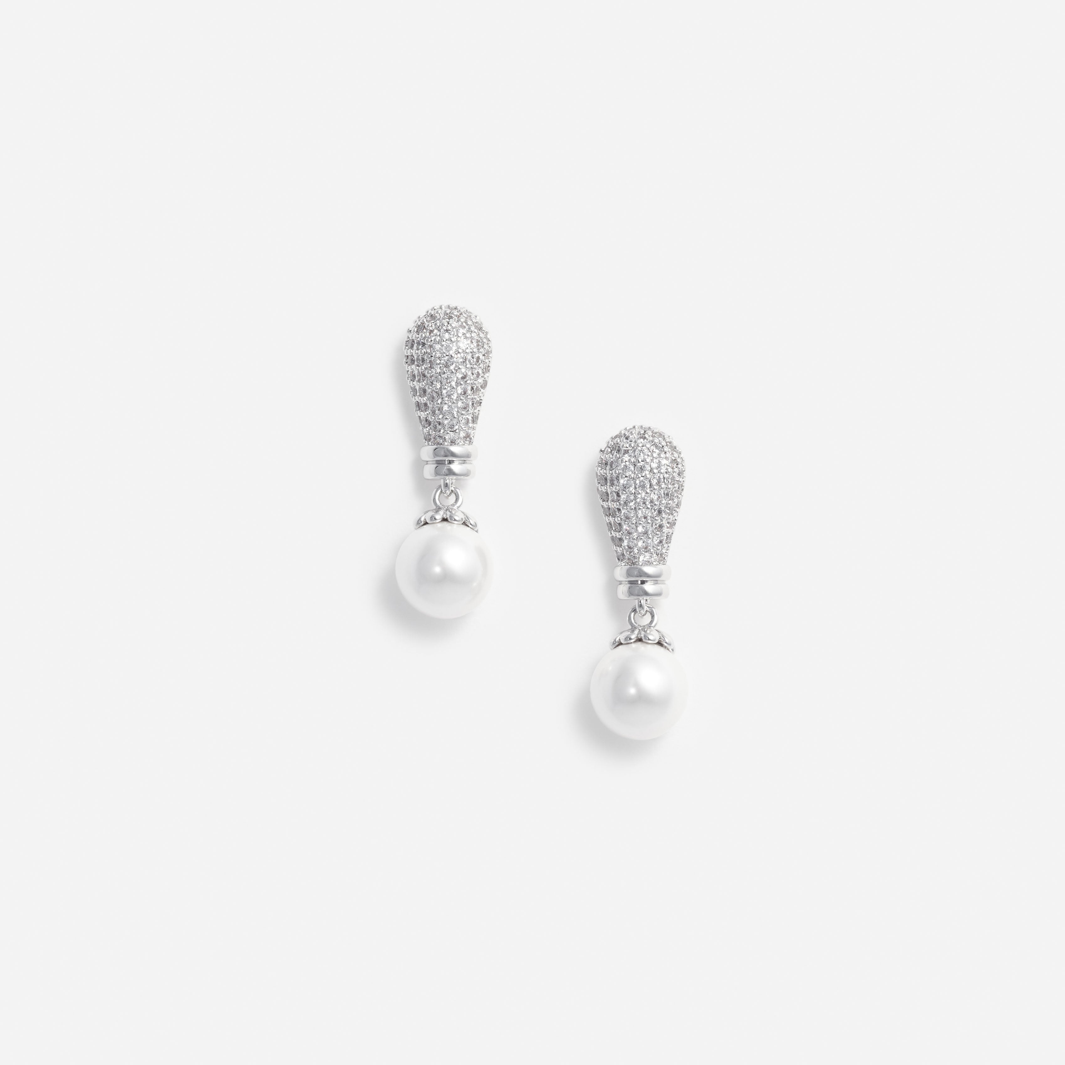 Self Portrait Crystal Pearl Drop Ohrringe Silber One Size