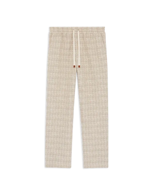 Drôle De Monsieur Elastiqué Tweed Hose Dunkelbeige Baumwolle
