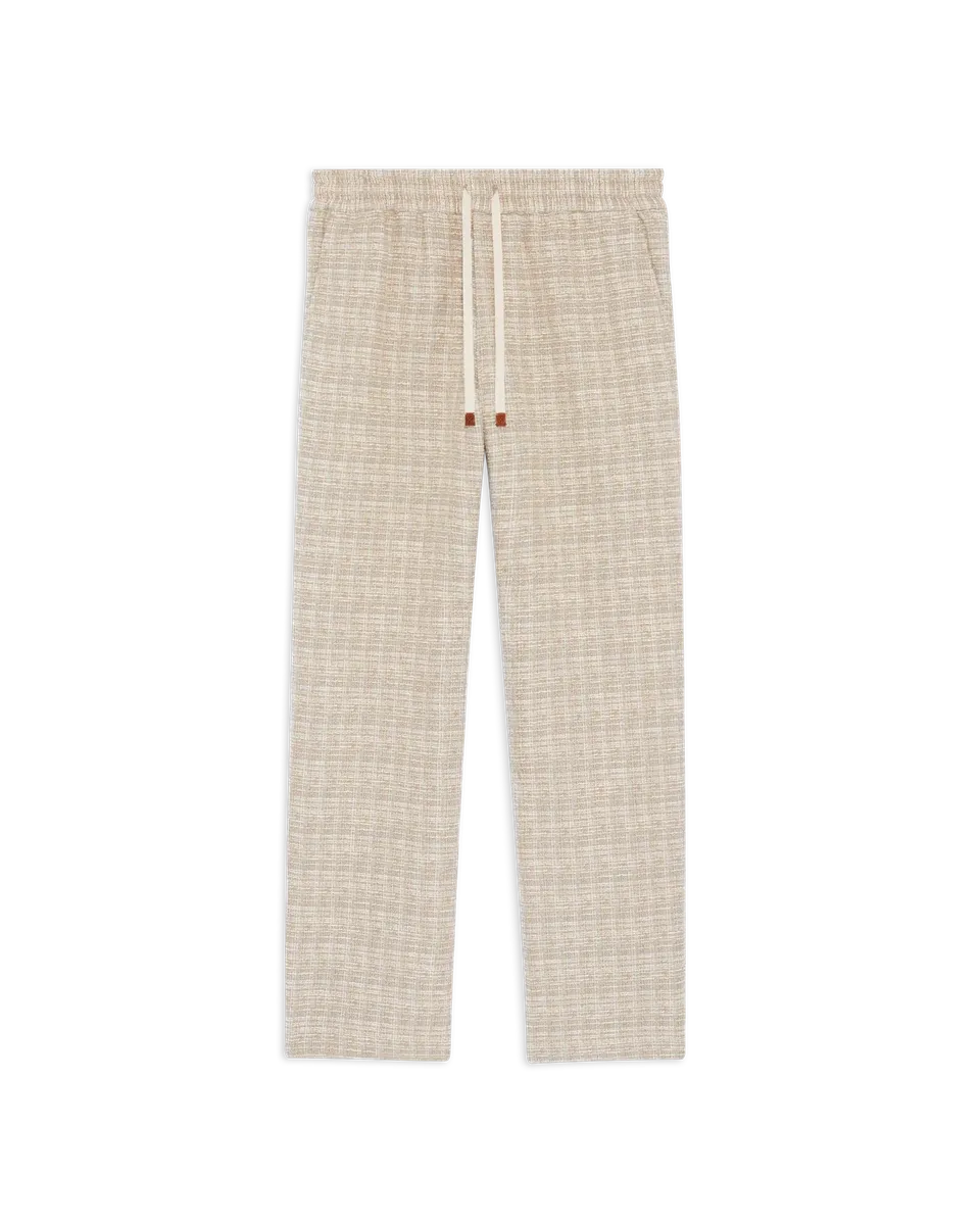 Drôle De Monsieur Elastiqué Tweed Hose Dunkelbeige Baumwolle