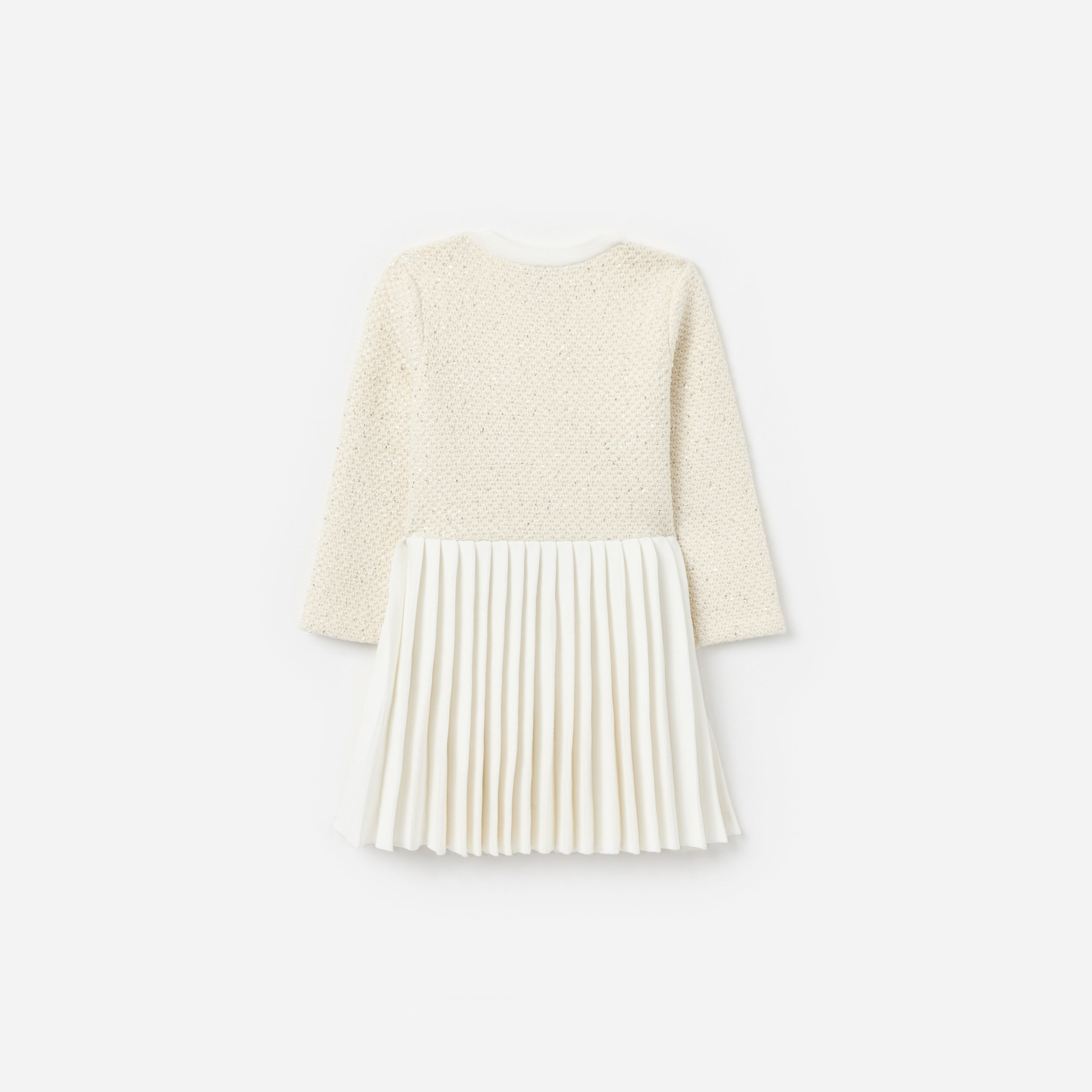 Self Portrait Kinder Strickkleid Creme Pailletten Schleife