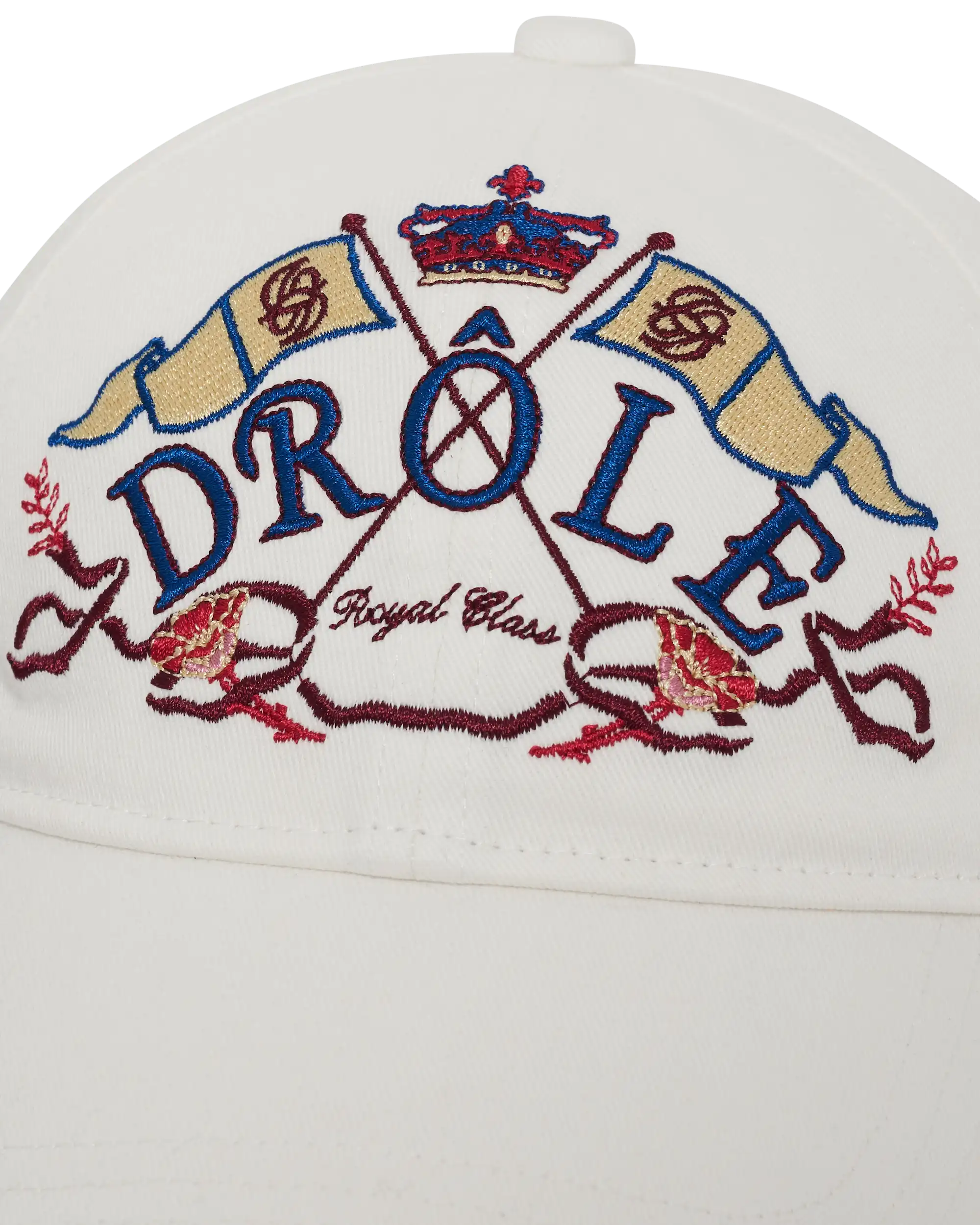 Drôle De Monsieur Drole Crest Embroidered Cap Kappe Weiß Baumwolle