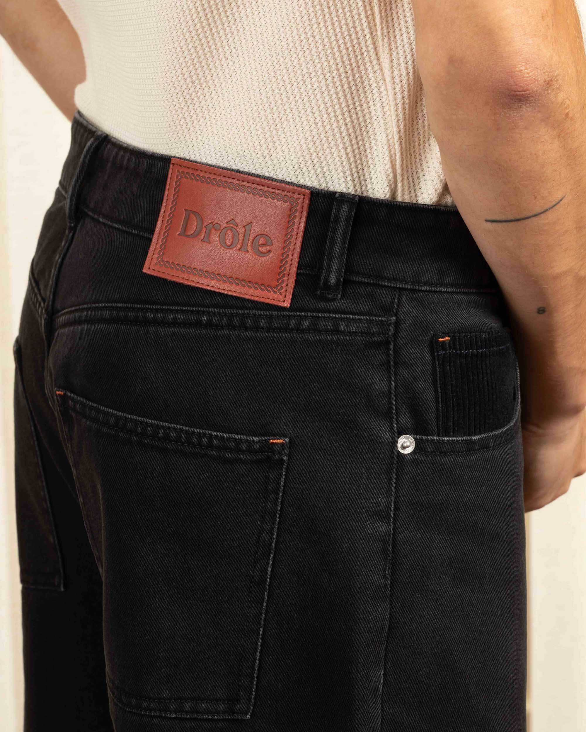Drôle De Monsieur Le Jean Baggy Jeans schwarz Baumwolle 5-Pocket