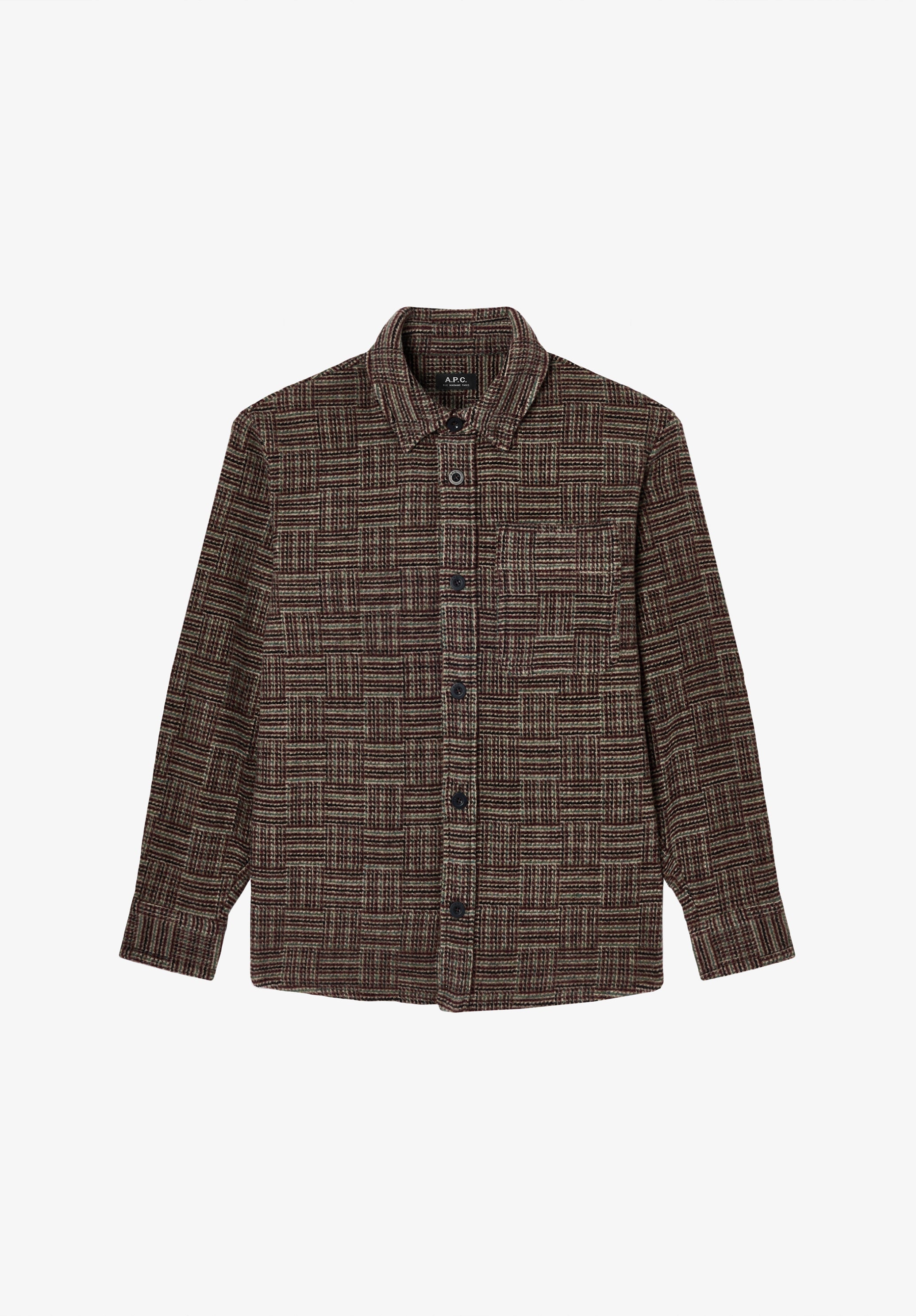 A.P.C. Overshirt bordeauxrot dickes Überhemd Herren L