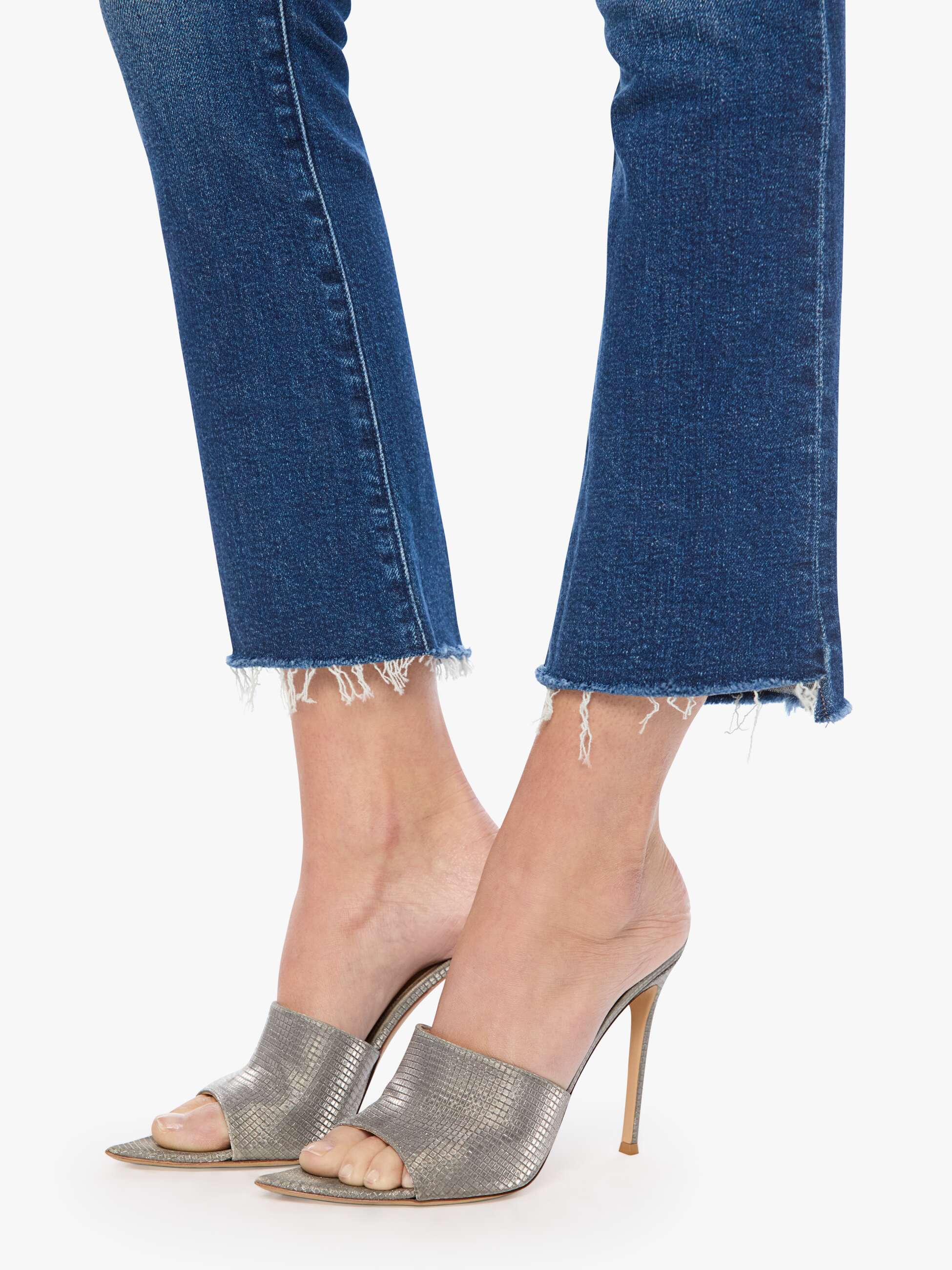Mother Denim The Insider Ankle Step Fray Jeans Cosmic Cowgirl