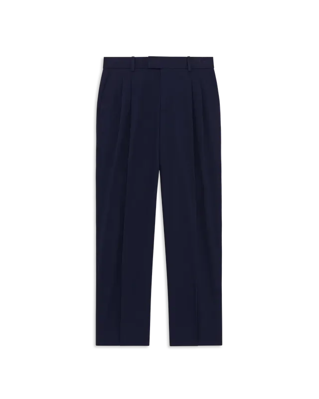 Drôle De Monsieur Golfer Cotton Pants Stoffhose Navy Falten
