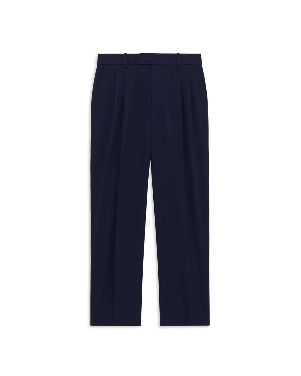 Drôle De Monsieur Golfer Cotton Pants Stoffhose Navy Falten
