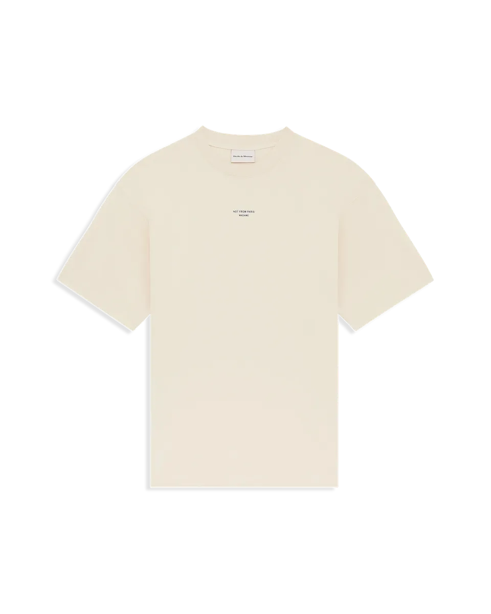 Drôle De Monsieur Le T-Shirt Slogan Classique T-Shirt Beige