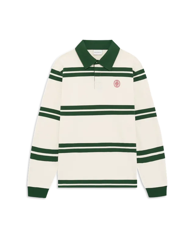 Drôle De Monsieur D Mirror Striped Polo Grün Baumwolle