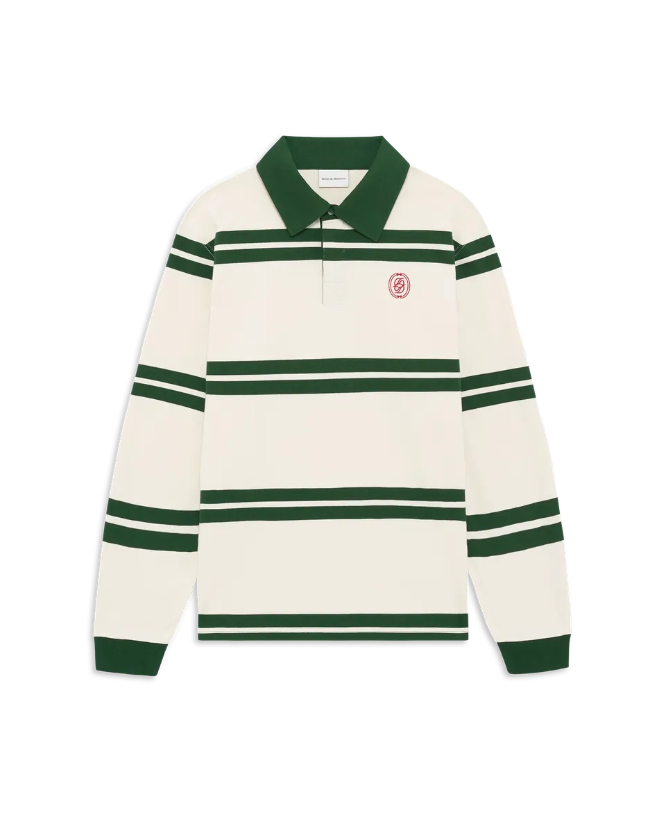 Drôle De Monsieur D Mirror Striped Polo Grün Baumwolle